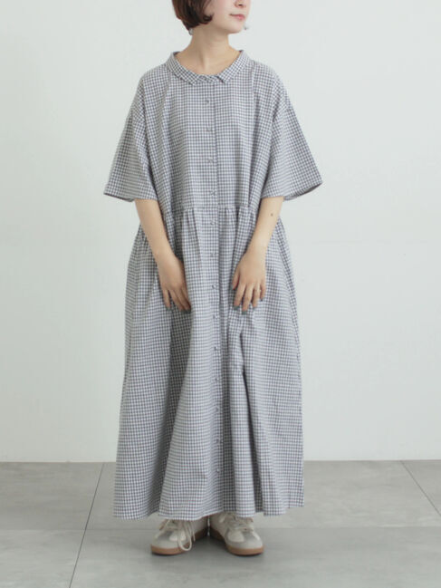 Samansa Mos2「《新色追加》ちび襟シャツワンピース【WEB限定】」|ワンピース|