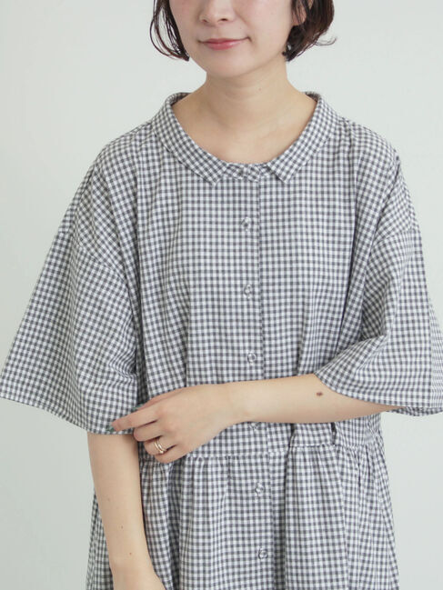 Samansa Mos2「《新色追加》ちび襟シャツワンピース【WEB限定】」|ワンピース|