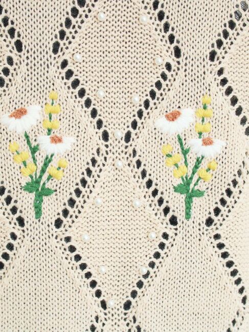 Samansa Mos2「ビーズ花刺繍カーディガン」|カーディガン|