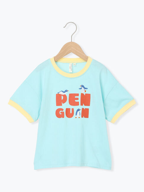 Samansa Mos2 Lagom「【吸水速乾】ペンギンロゴTシャツ」|Tシャツ・カットソー|ターコイズブルー