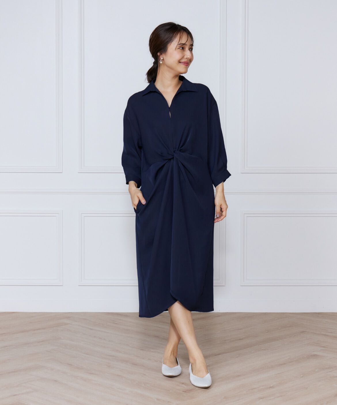 ef-de Black「サテンツイストワンピース」|ワンピース|