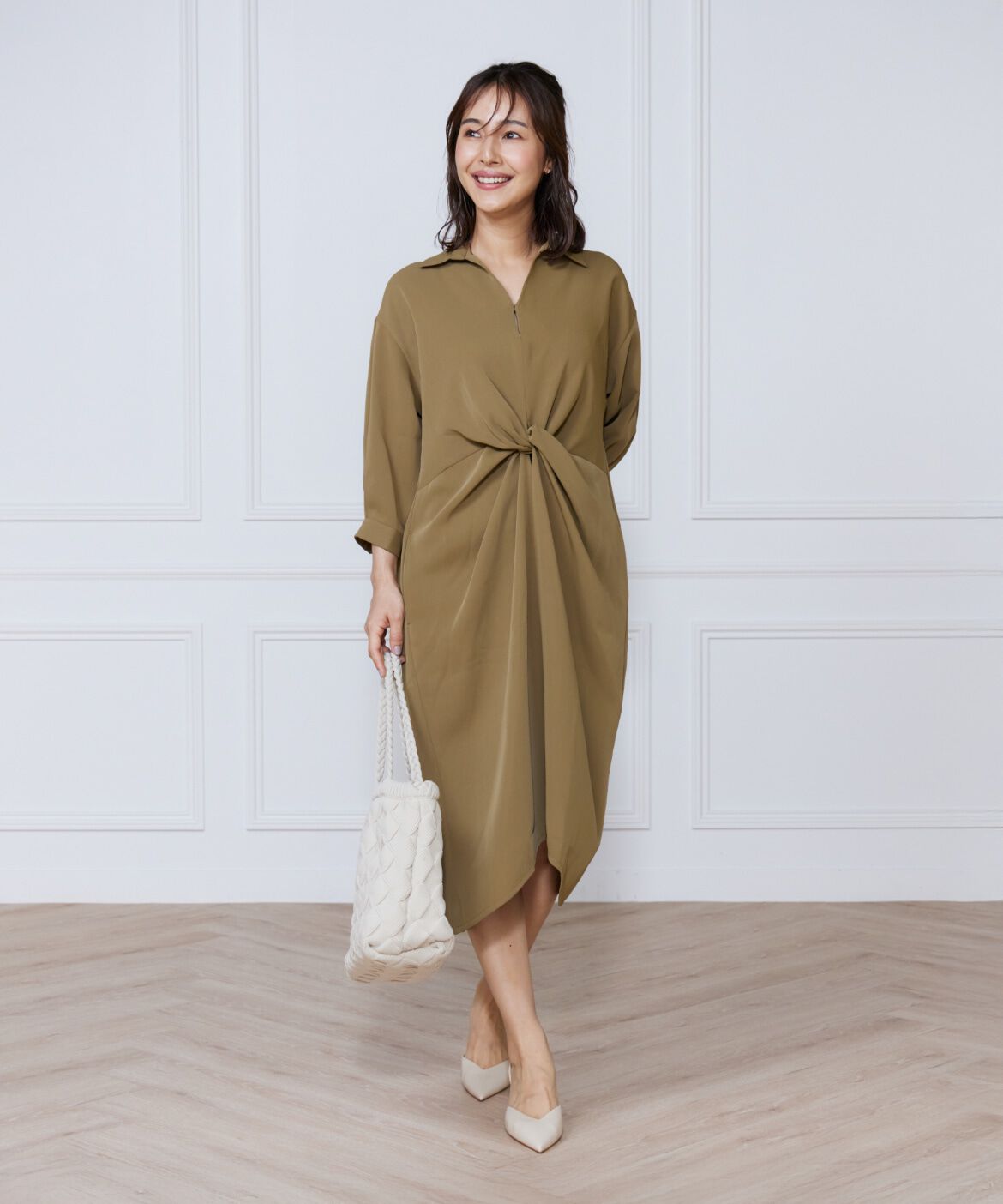 ef-de Black「サテンツイストワンピース」|ワンピース|