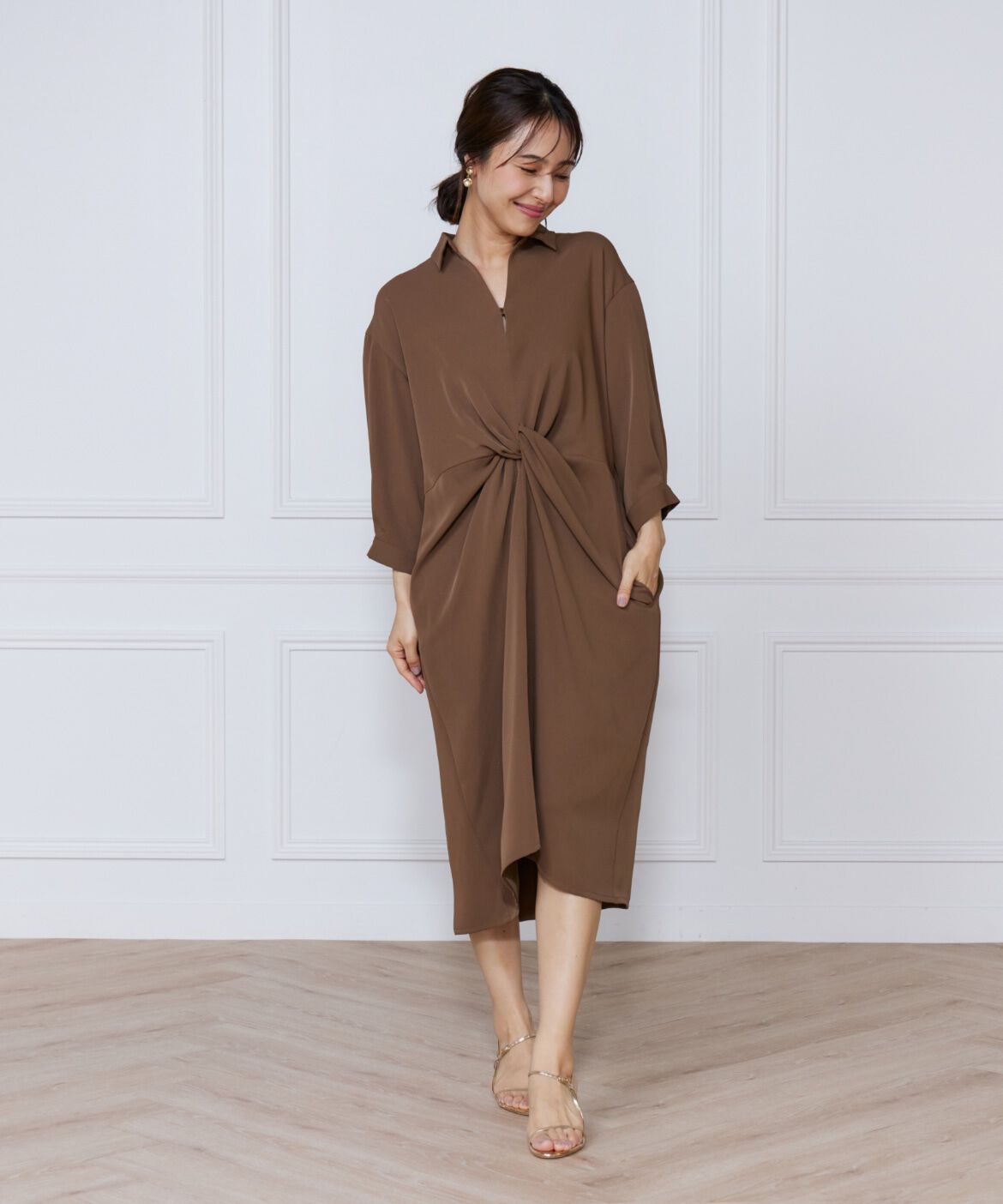 ef-de Black「サテンツイストワンピース」|ワンピース|