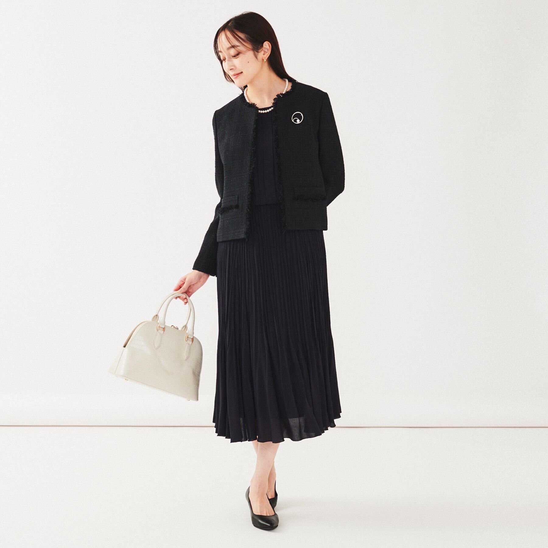 UNTITLED「【通勤】ジョーゼット プリーツワンピース」|ワンピース|