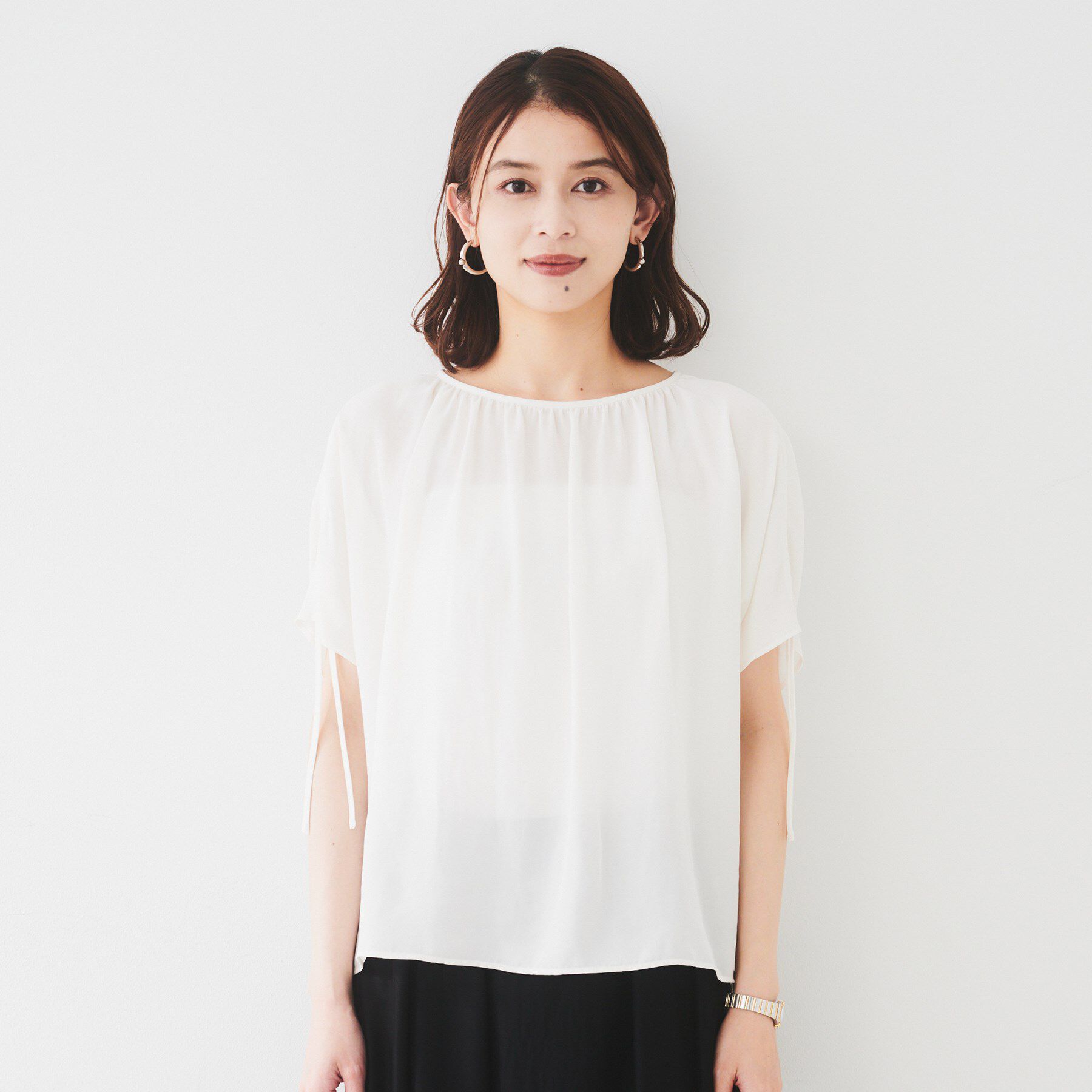 UNTITLED「【シアー/2WAY】肩ドロストドルマンブラウス」|シャツ・ブラウス|