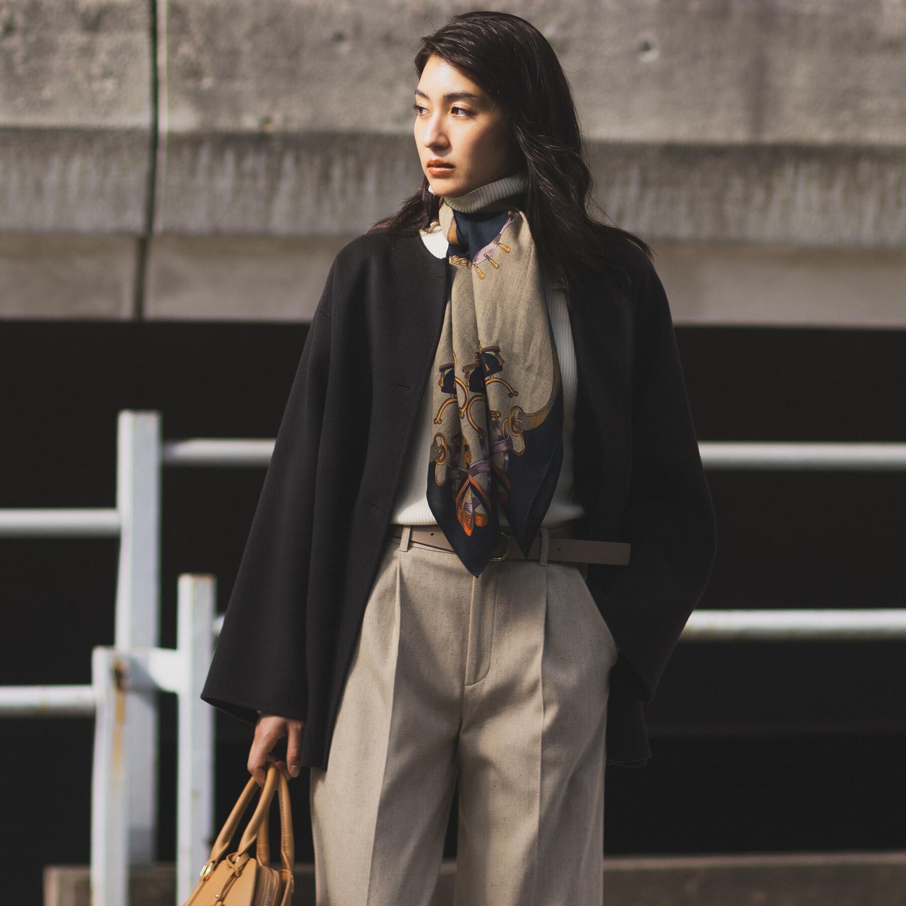 UNTITLED「【ミディ丈/軽やか】セミラグランリバー コート」|ノーカラーコート|