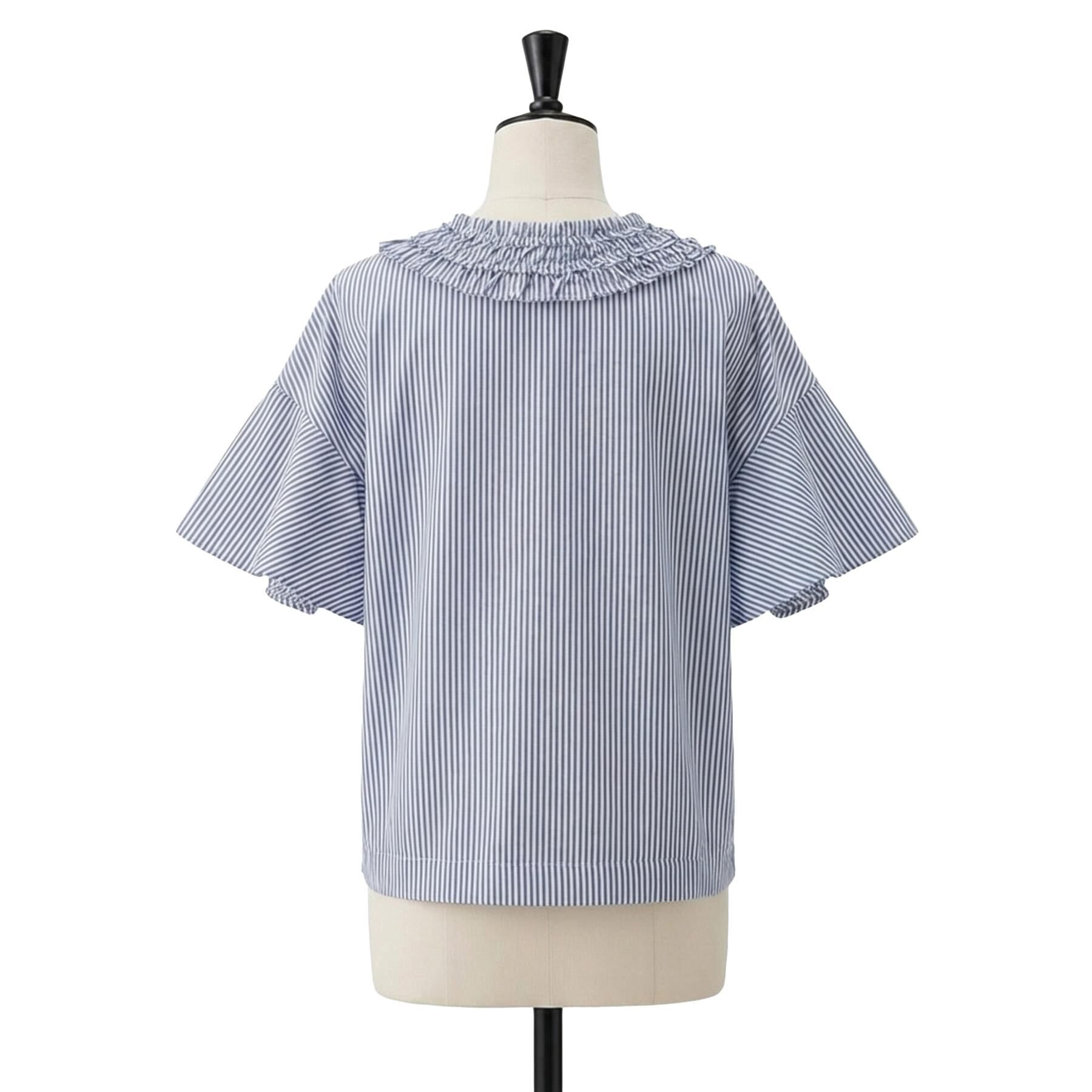 UNTITLED「【接触冷感/通気性/洗える】Vネックフリルブラウス」|シャツ・ブラウス|