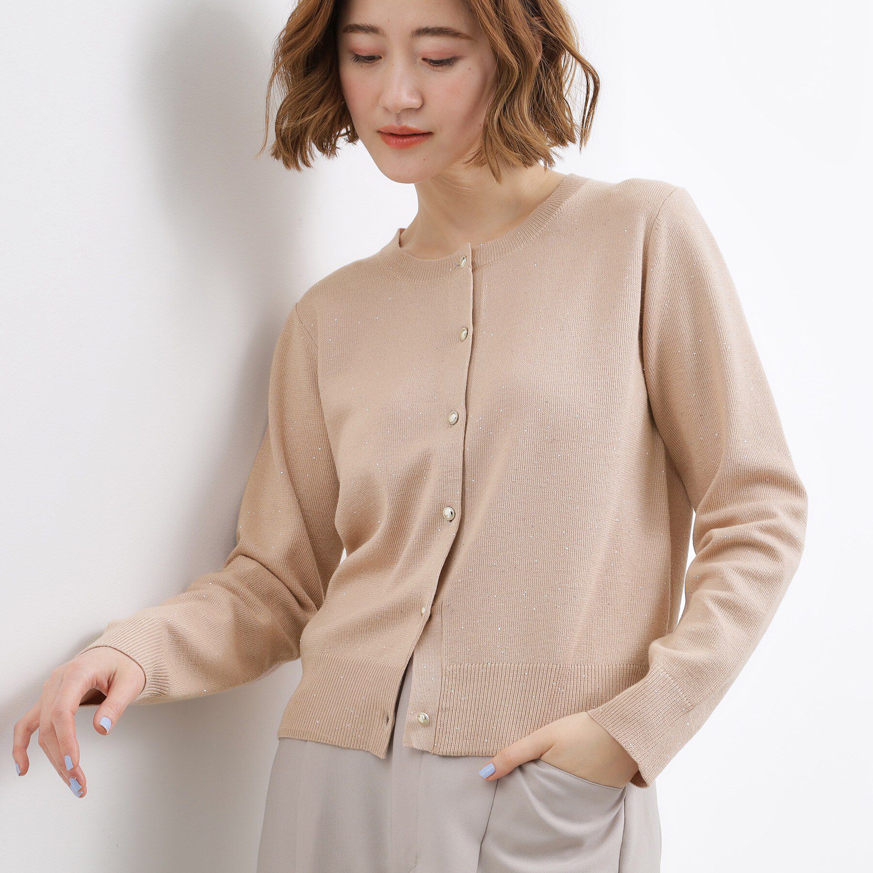 grove「大人のための華やぎニットカーディガン」|カーディガン|