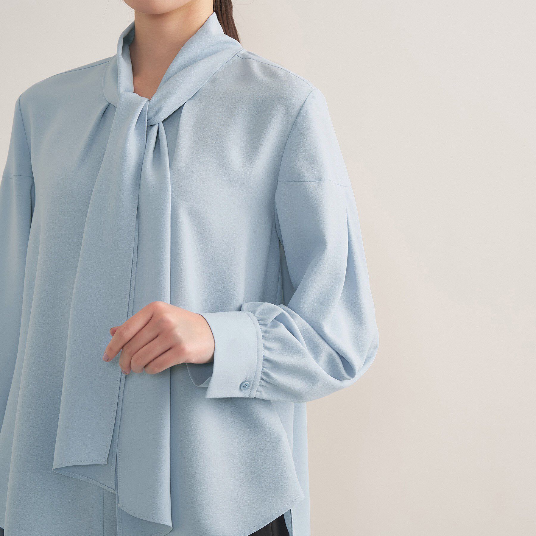 INDIVI「【洗える】ジョーゼットボウタイブラウス」|シャツ・ブラウス|