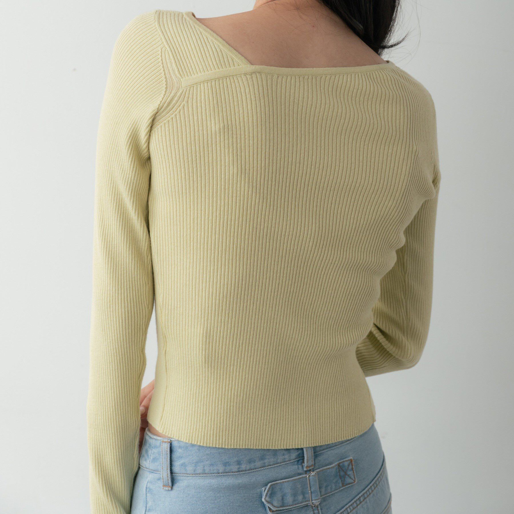 GALLEST「オフショルスリットリブニット」|ニット・セーター|