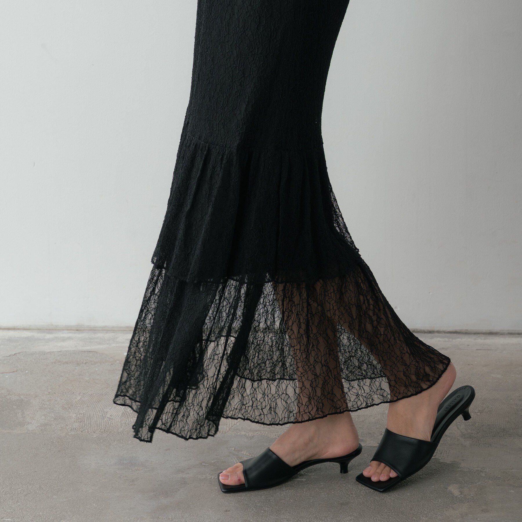 GALLEST「ロングティアードレーススカート」|スカート|