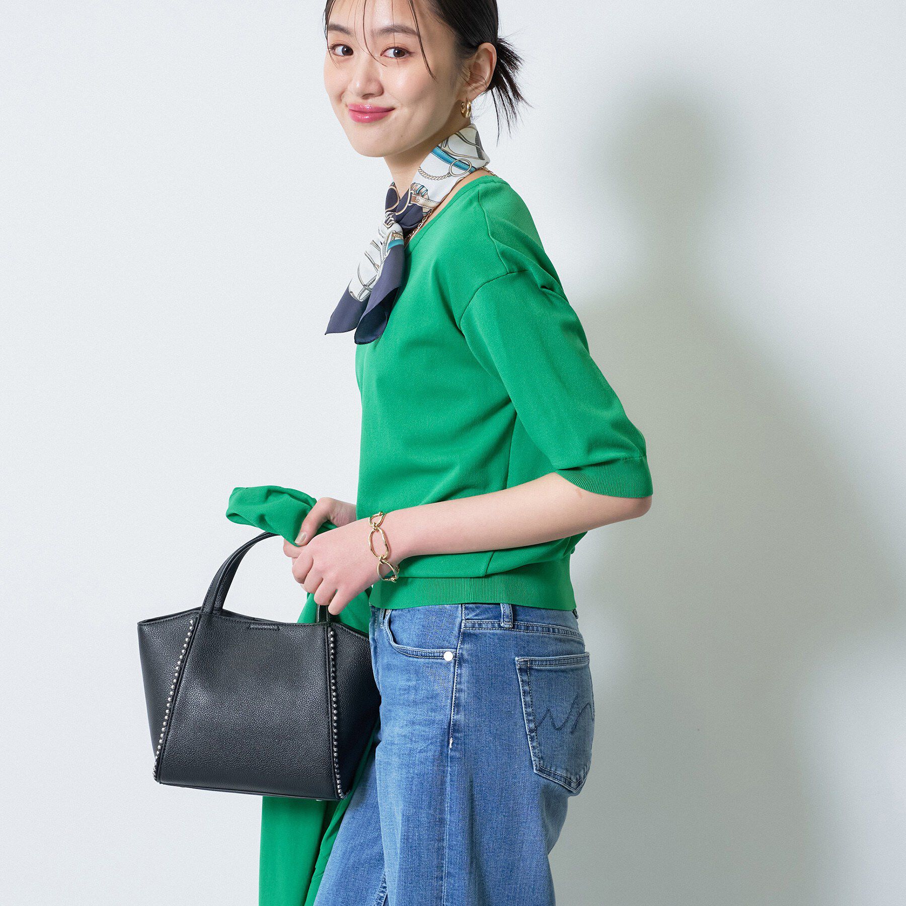 INDIVI「【UVケア/接触冷感／アンサンブル】衿あきカーディガン＆パフスリーブニット」|ニット・セーター|