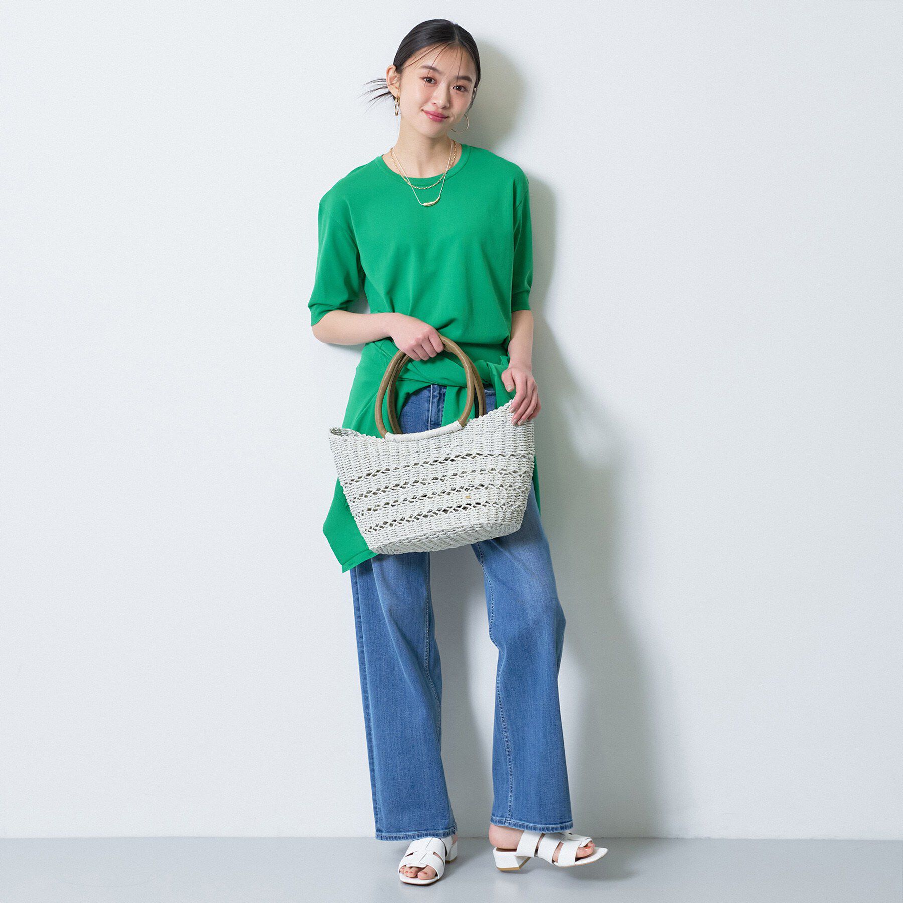 INDIVI「【UVケア/接触冷感／アンサンブル】衿あきカーディガン＆パフスリーブニット」|ニット・セーター|