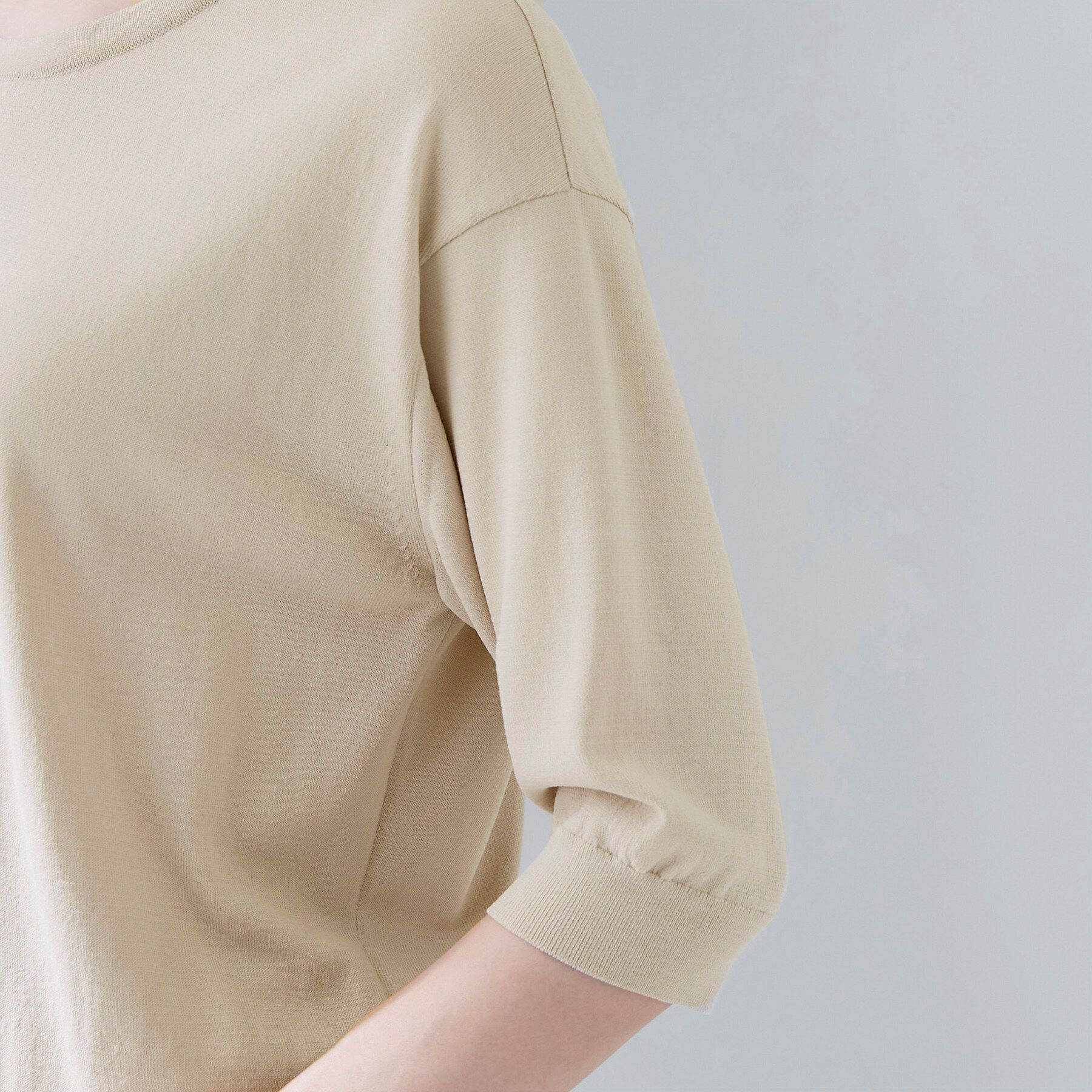 INDIVI「【UVケア/接触冷感／アンサンブル】衿あきカーディガン＆パフスリーブニット」|ニット・セーター|