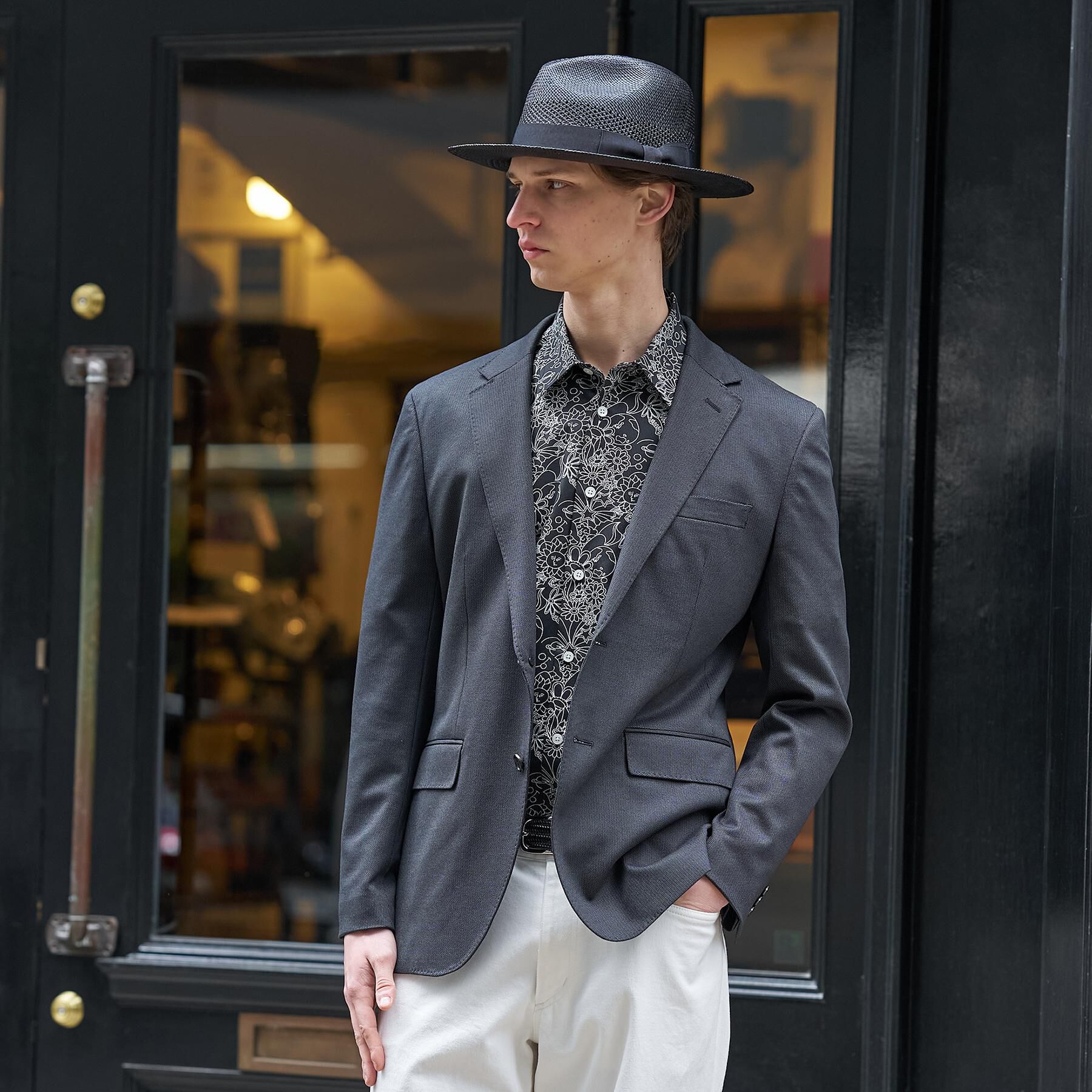 TAKEO KIKUCHI「【BOWLER HAT LABEL】ピンヘッドジャージ ジャケット」|テーラードジャケット|