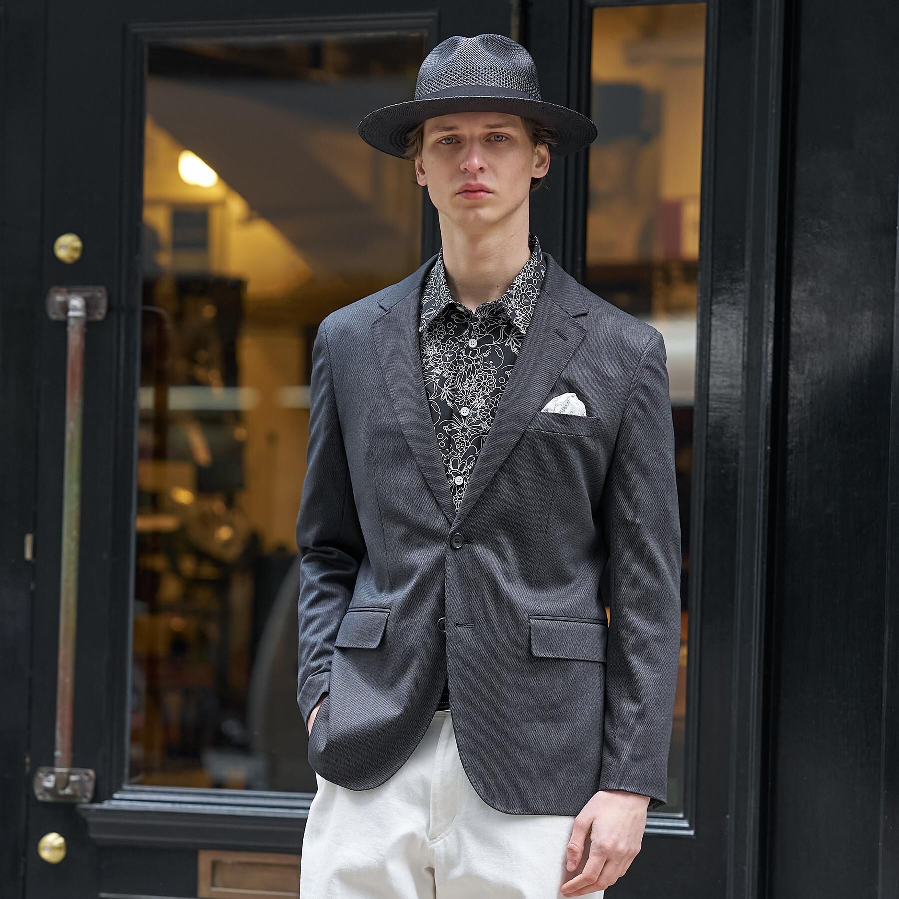 TAKEO KIKUCHI「【BOWLER HAT LABEL】ピンヘッドジャージ ジャケット」|テーラードジャケット|