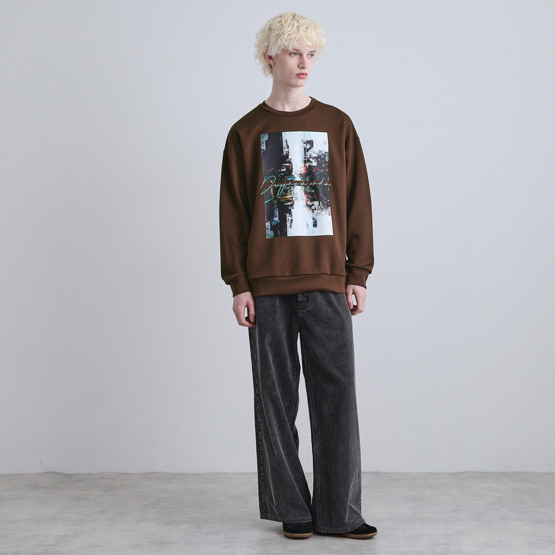 tk.TAKEO KIKUCHI「アーバングラフィックブラシ刺繍長袖Tシャツ」|Tシャツ・カットソー|