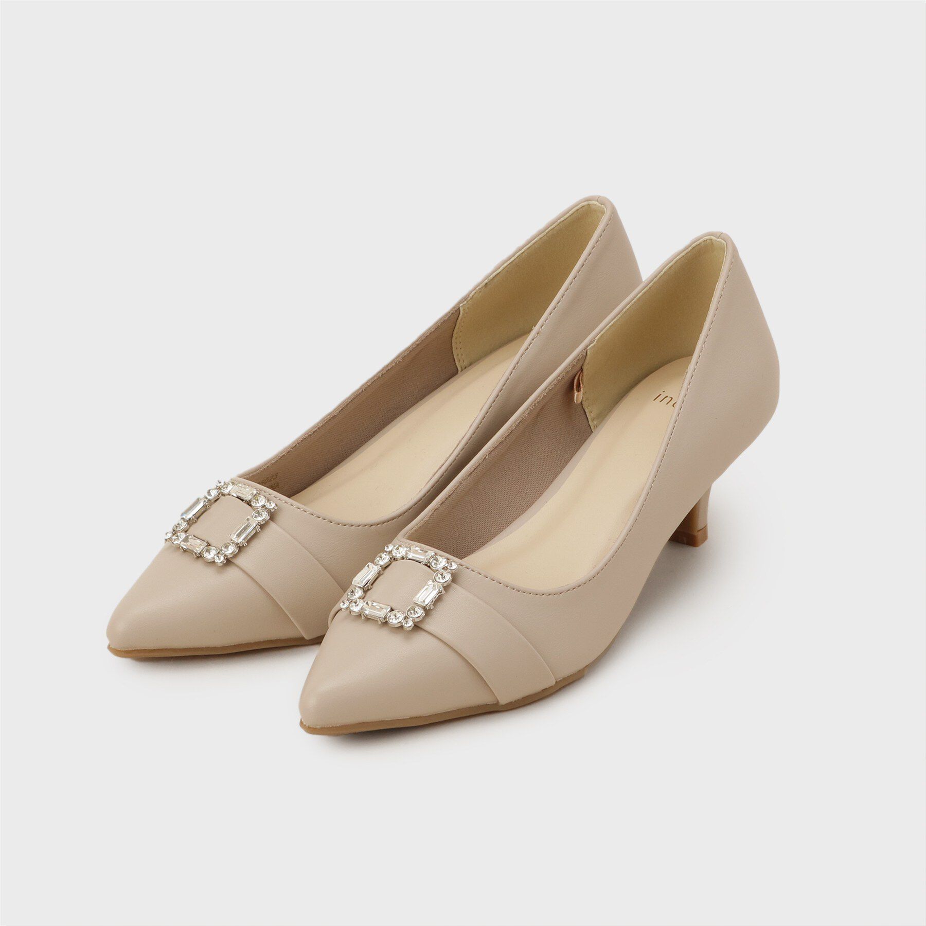 index「ビジューデザインポインテッドパンプス」|パンプス|グレージュ(050)