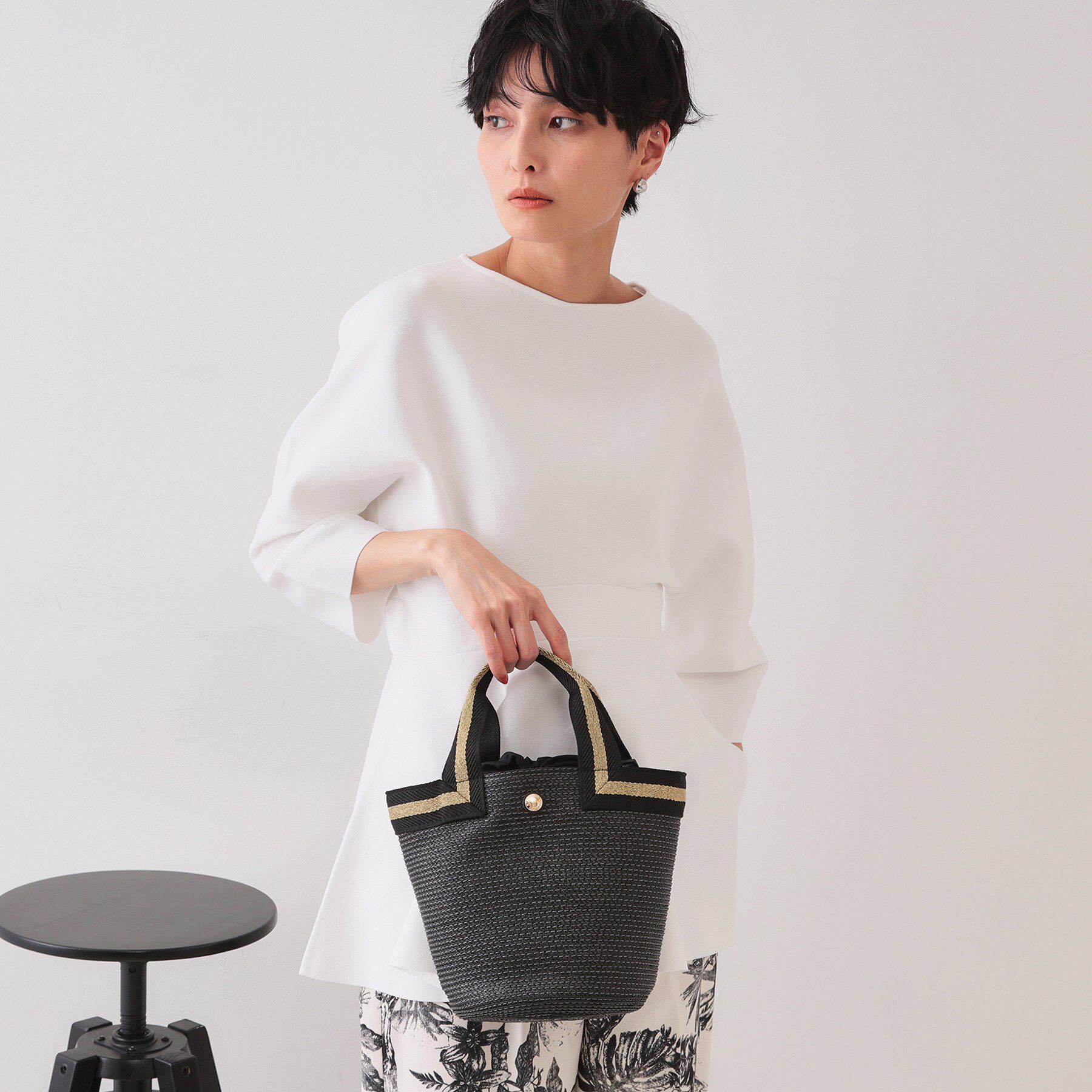 OPAQUE.CLIP「バスケット調デザインテープミニトートバッグ」|トートバッグ|