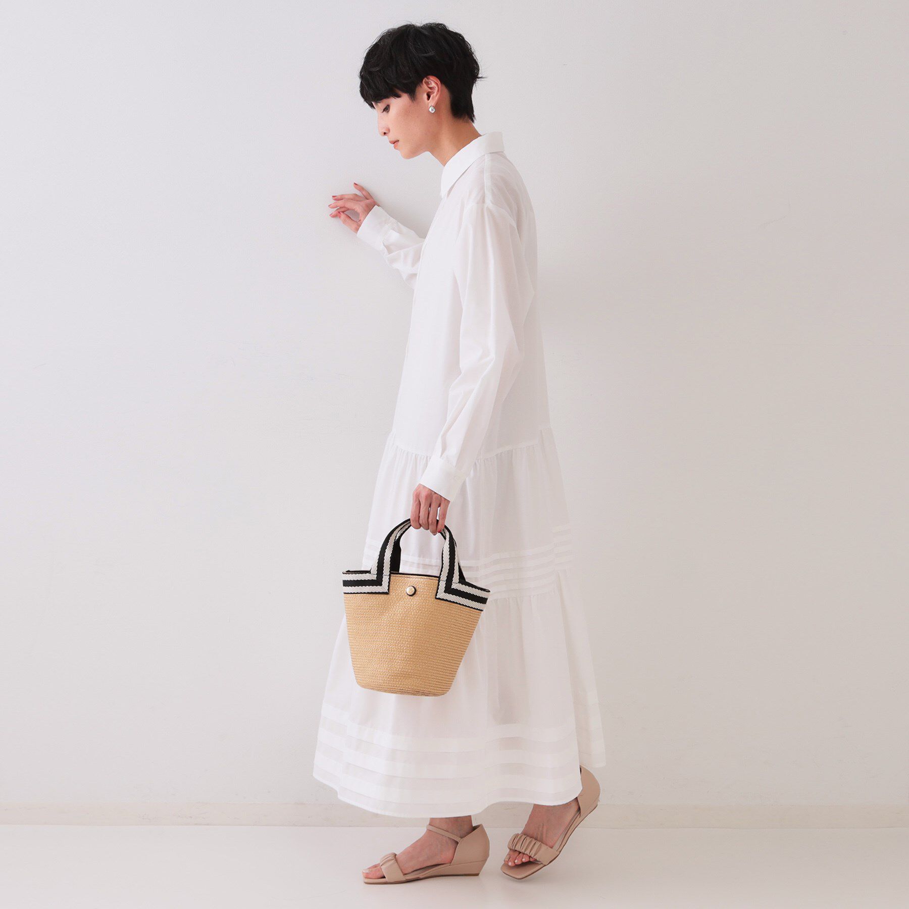 OPAQUE.CLIP「バスケット調デザインテープミニトートバッグ」|トートバッグ|