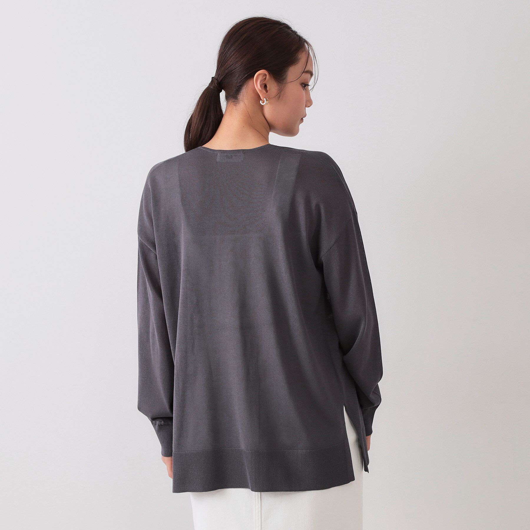 OPAQUE.CLIP「ミドル丈トッパーニットカーディガン【洗濯機洗い可/接触冷感/抗ピル】」|カーディガン|