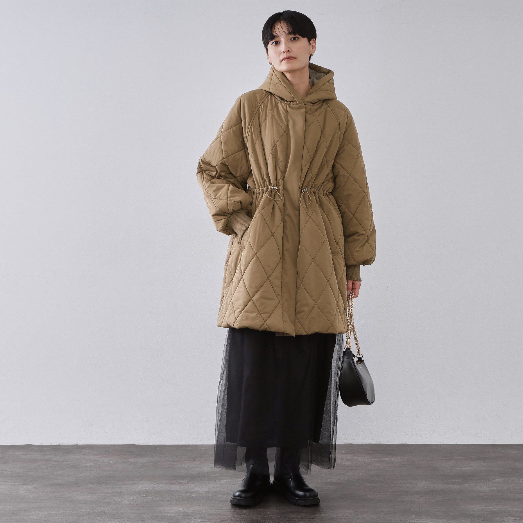 OPAQUE.CLIP「撥水キルティングロングコート【洗える】」|ダウン|