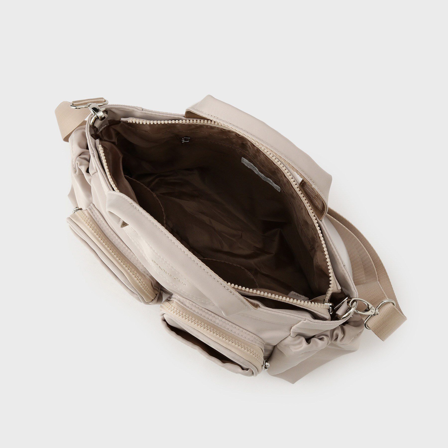 OPAQUE.CLIP「フロントWポケット3層デザインミドルトートバッグ【2WAY／マルチポケット】」|トートバッグ|