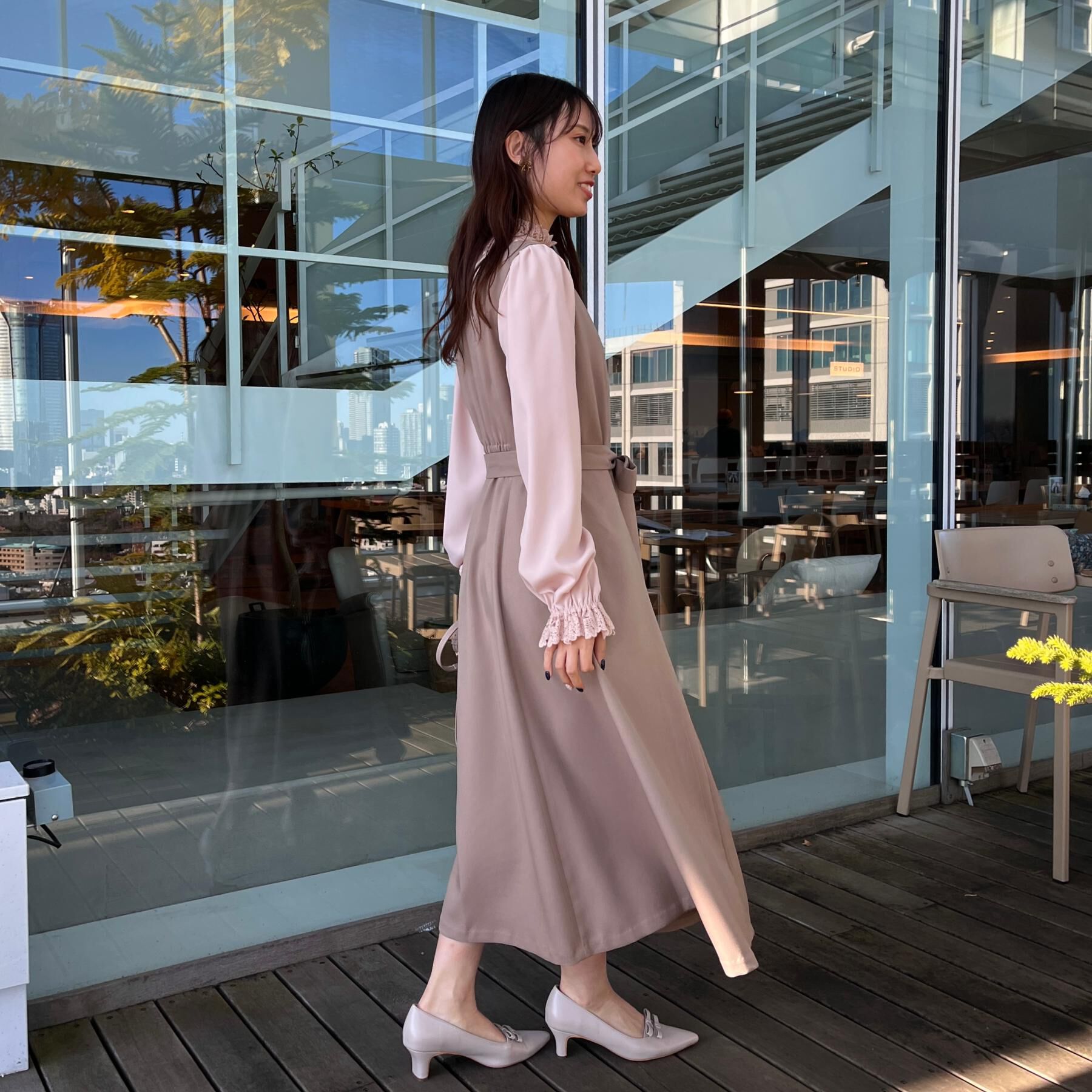 Couture broach「【洗える・ハレの日・通勤】ハートネック フレアージャンスカ」|ワンピース|