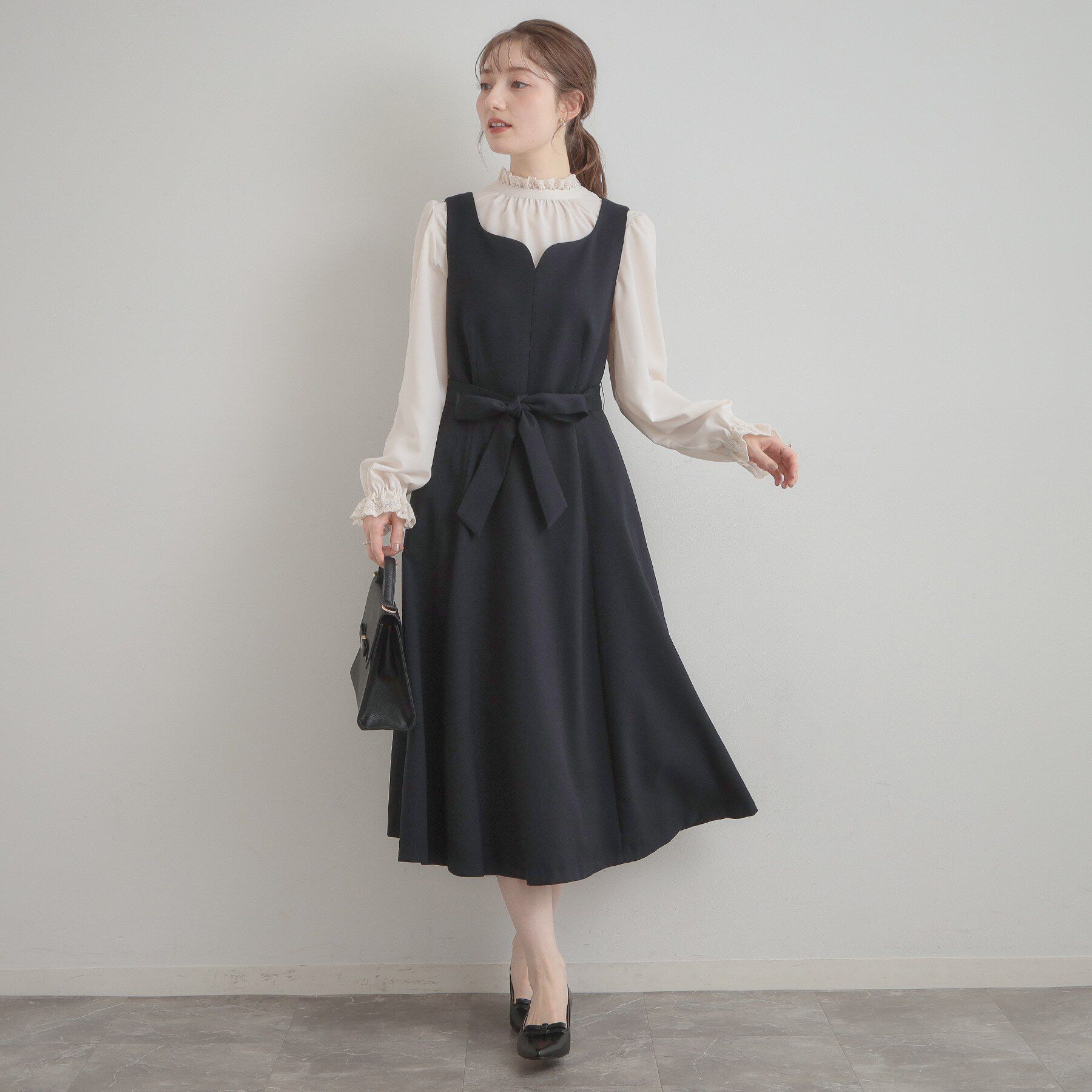 Couture broach「【洗える・ハレの日・通勤】ハートネック フレアージャンスカ」|ワンピース|