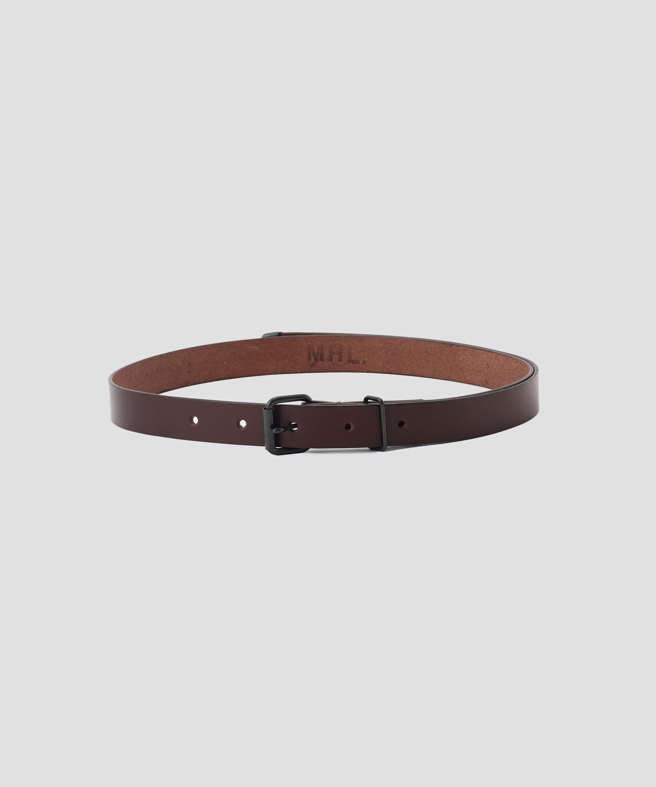 MHL.「ROLLER BUCKLE  LEATHER BELT」|ベルト|DARK BROWN2