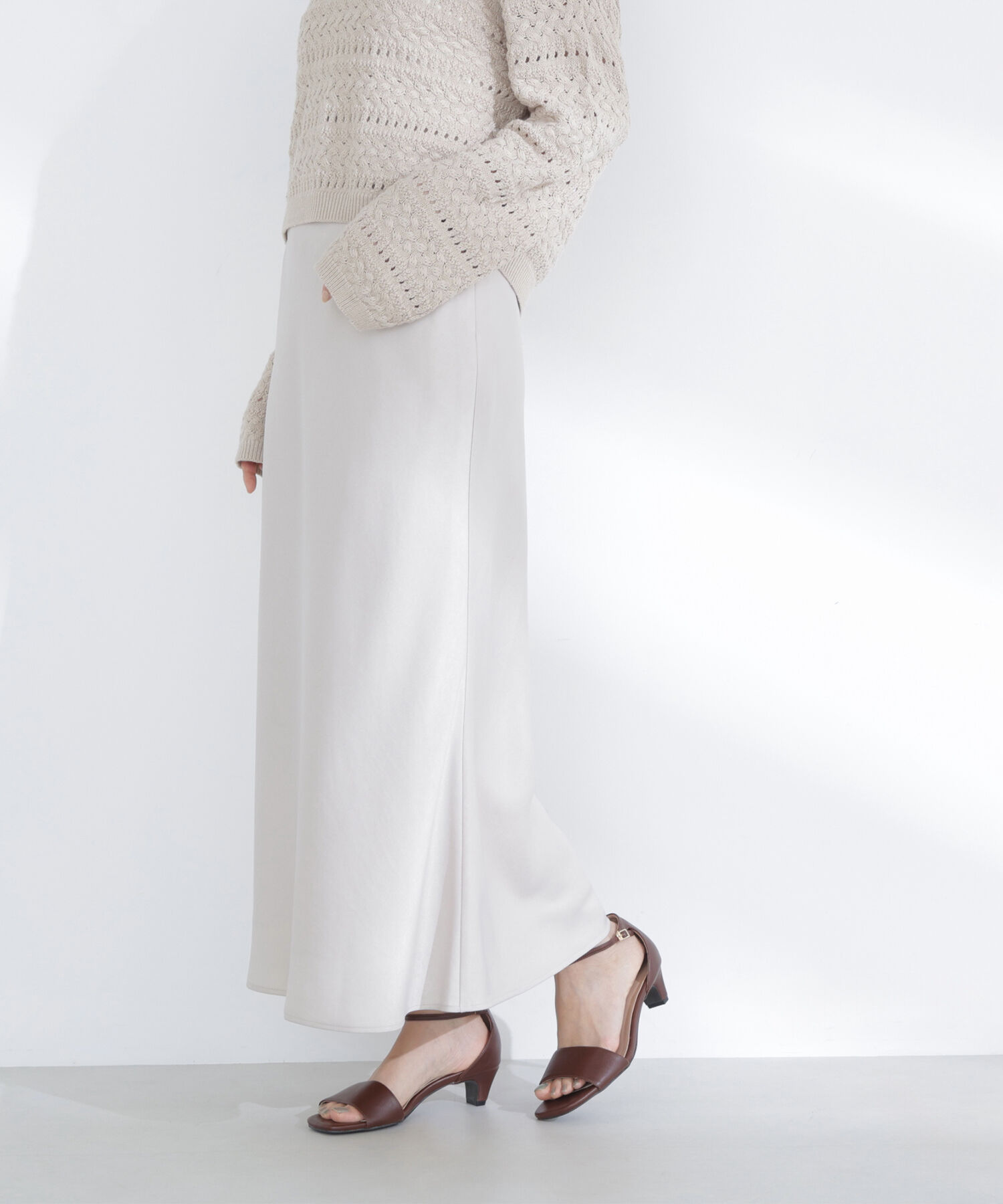  「バイアスサテンナロースカート」|スカート|