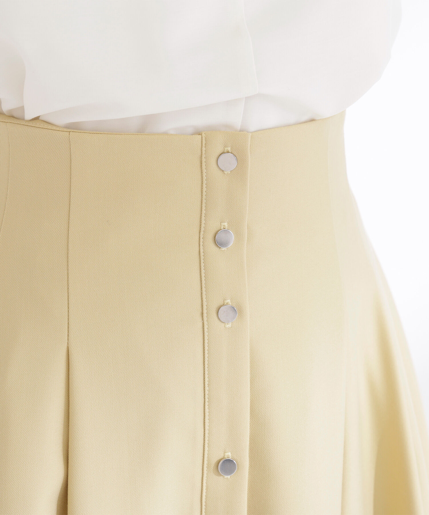  「フロントボタンフレアスカート」|スカート|