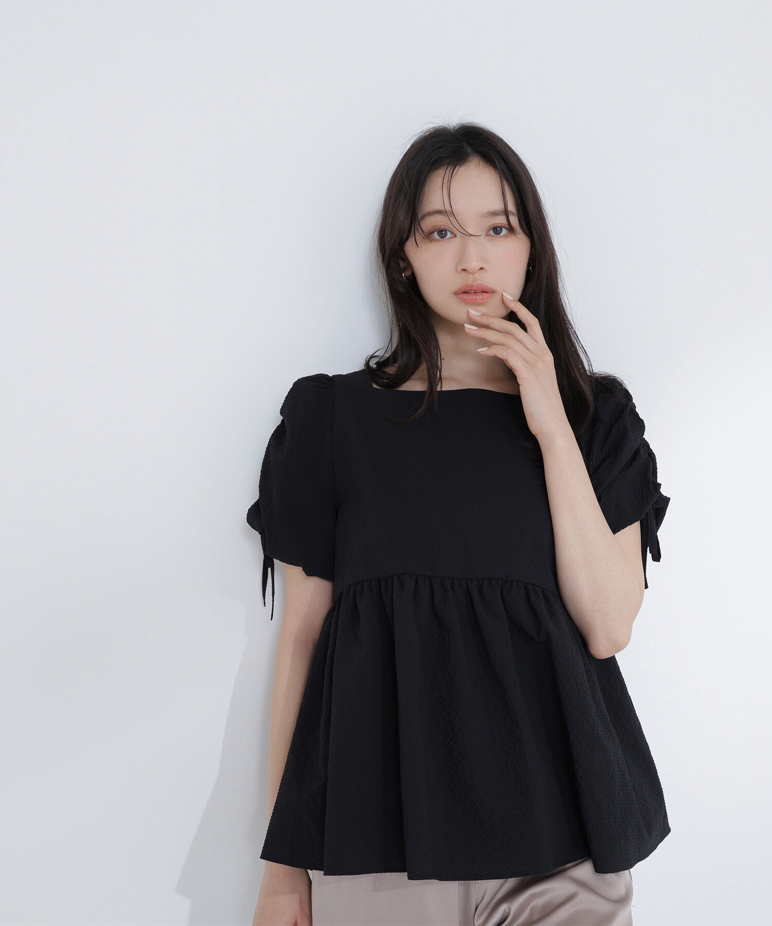  「ドロストギャザースリーブブラウス」|シャツ・ブラウス|