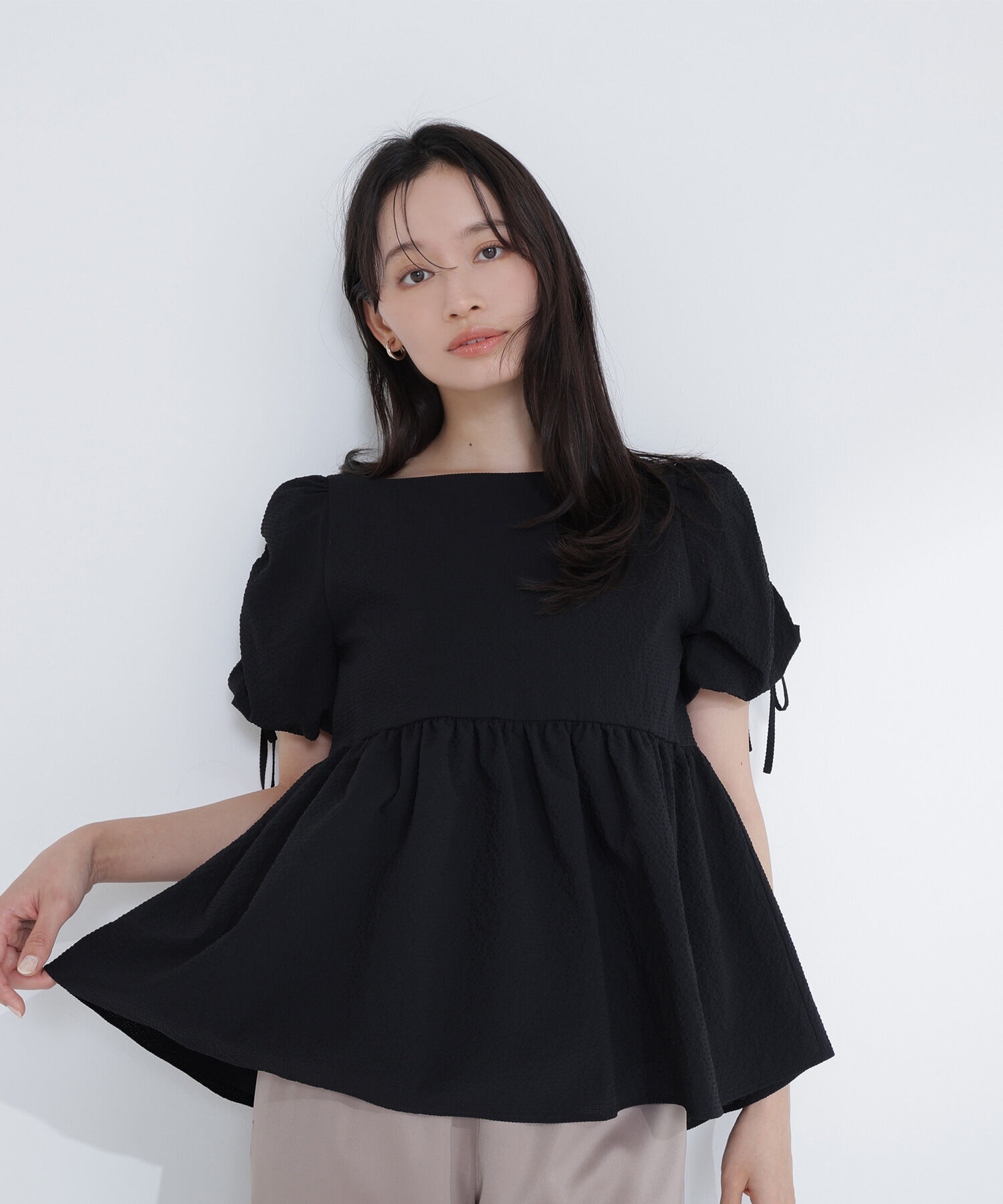  「ドロストギャザースリーブブラウス」|シャツ・ブラウス|