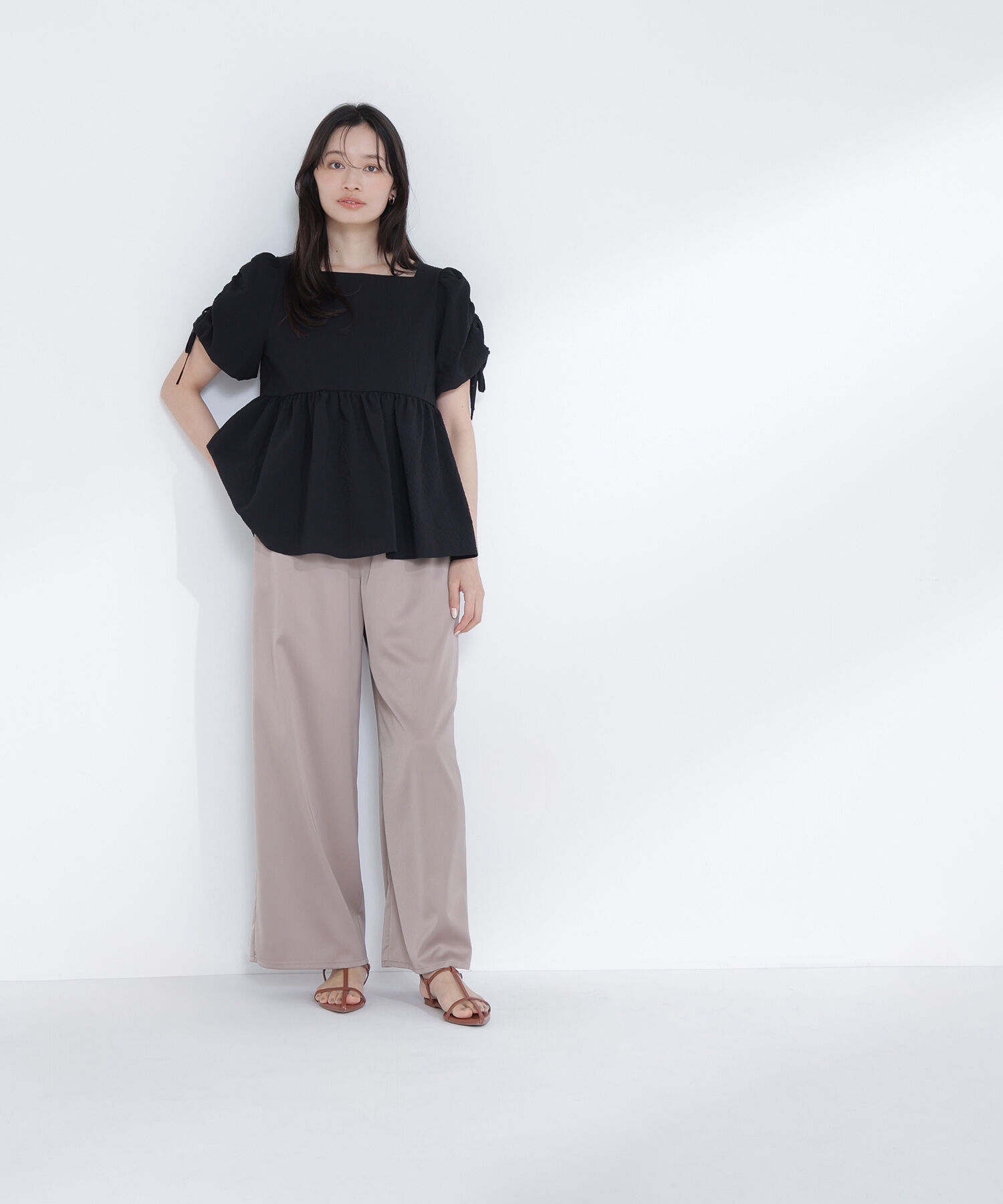  「ドロストギャザースリーブブラウス」|シャツ・ブラウス|