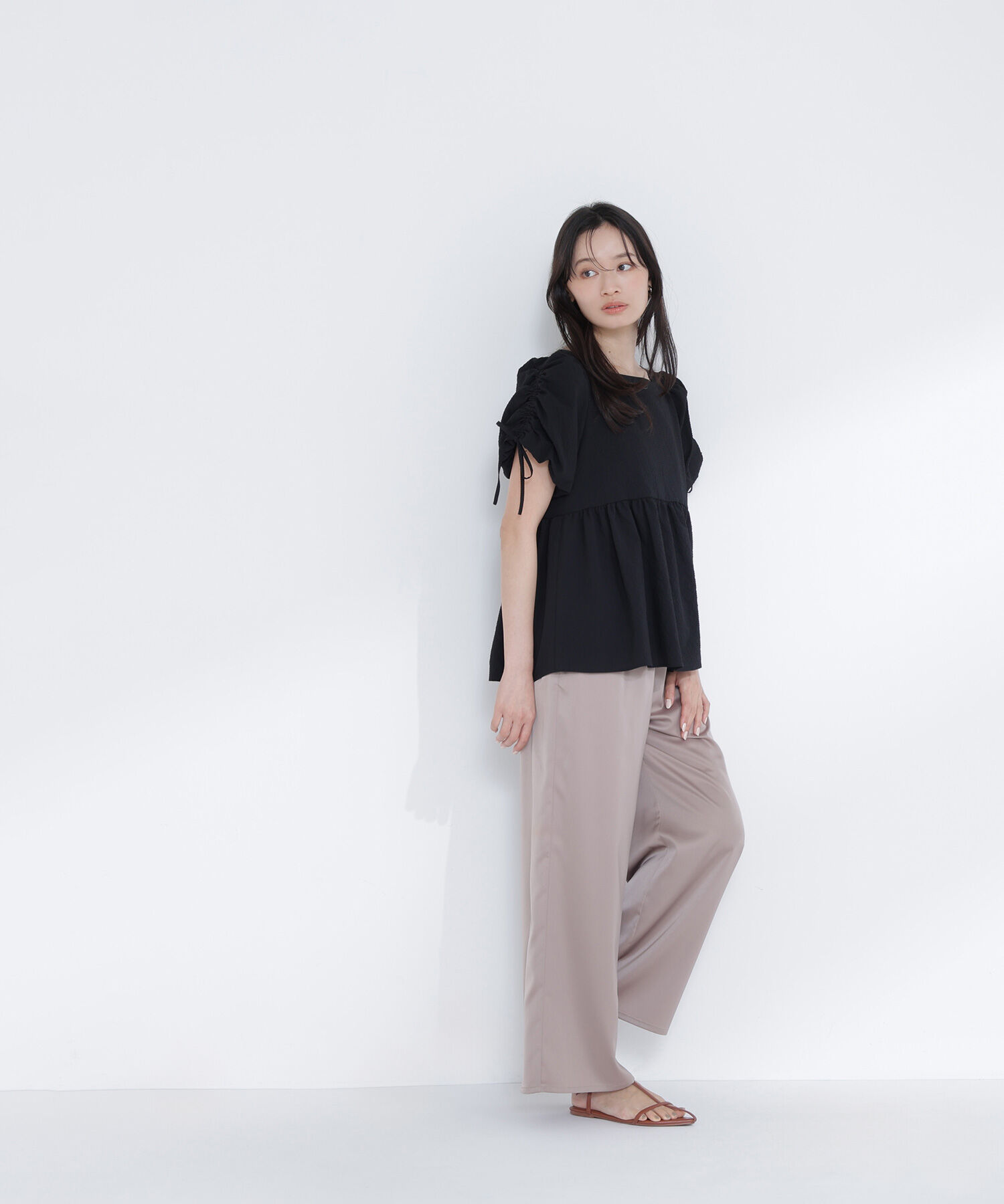  「ドロストギャザースリーブブラウス」|シャツ・ブラウス|