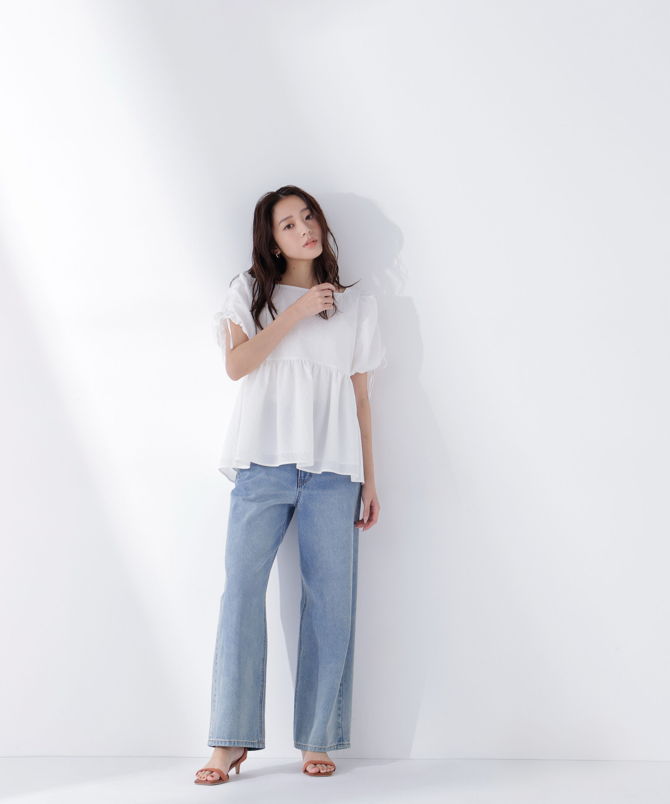  「ドロストギャザースリーブブラウス」|シャツ・ブラウス|