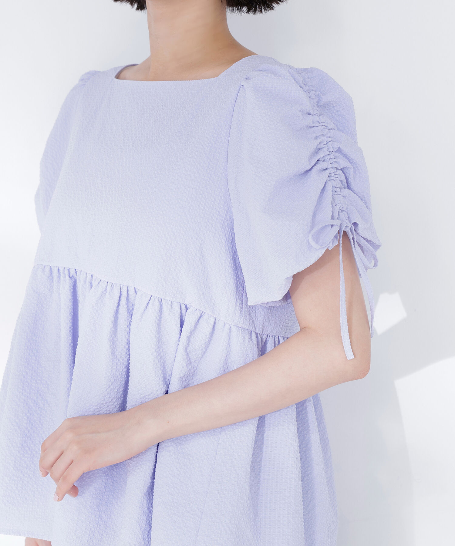  「ドロストギャザースリーブブラウス」|シャツ・ブラウス|