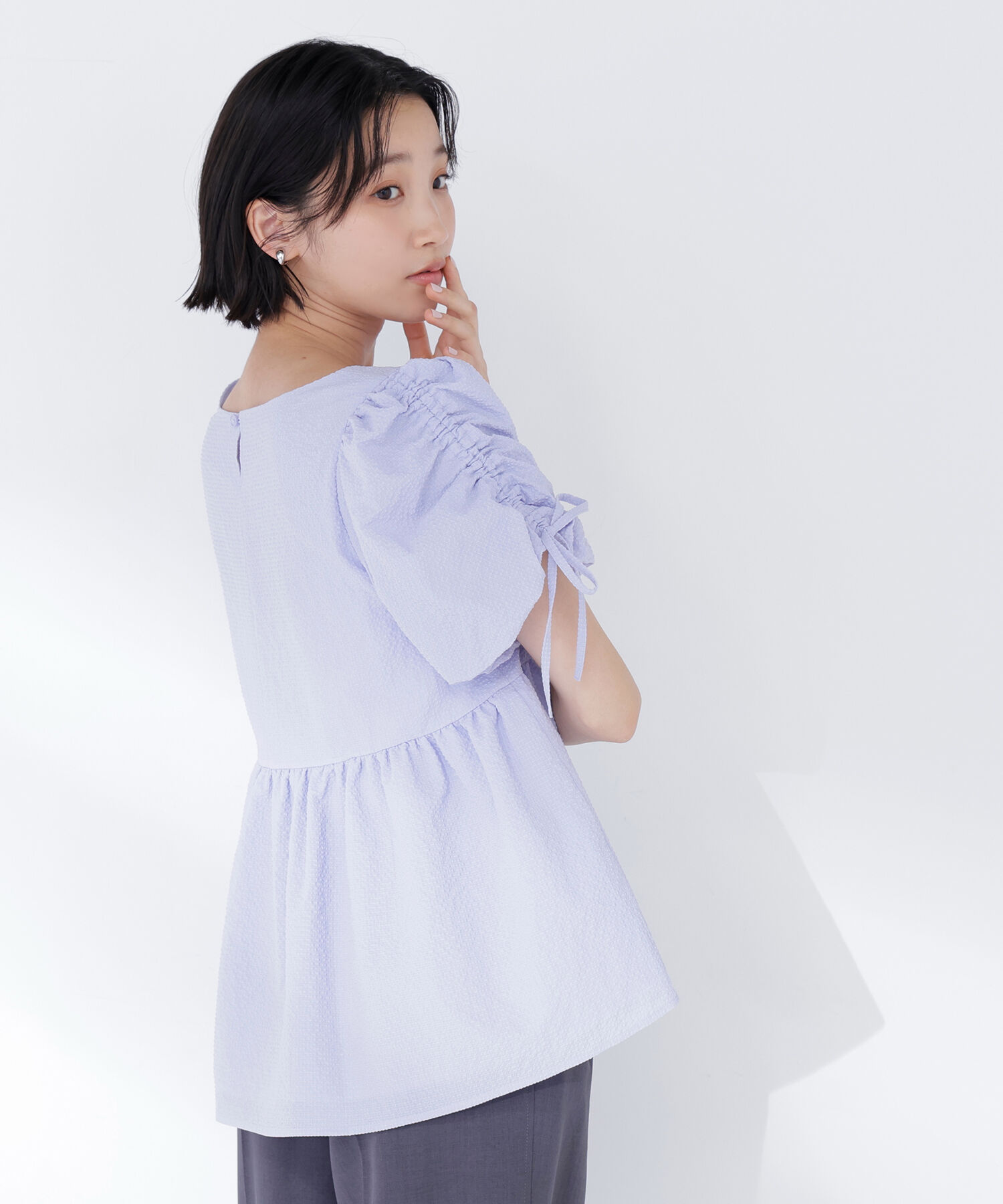 「ドロストギャザースリーブブラウス」|シャツ・ブラウス|