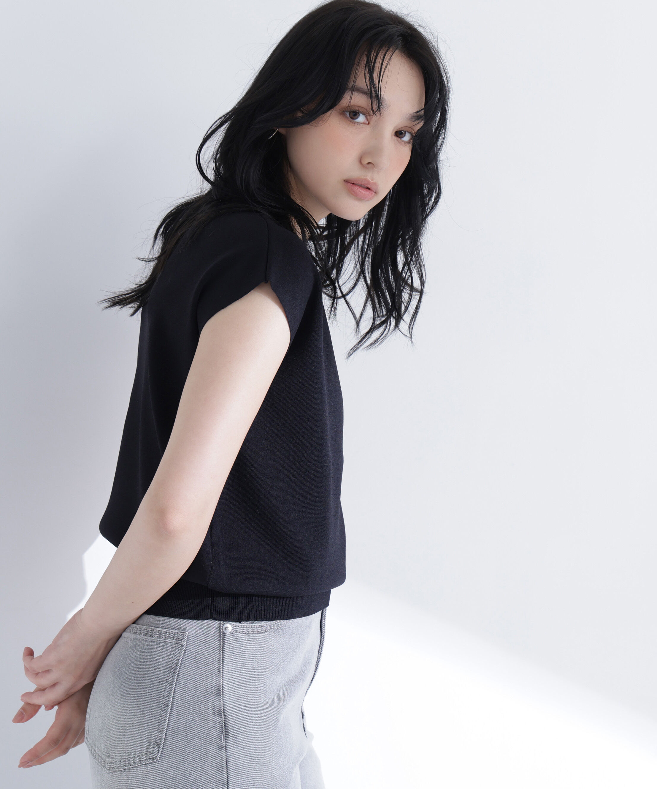  「総針ベーシックニット モックネック」|ニット・セーター|