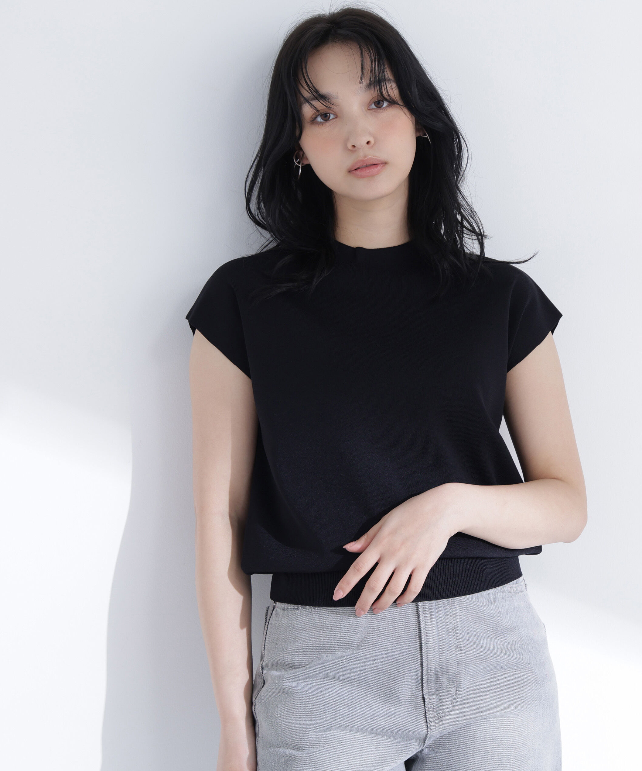  「総針ベーシックニット モックネック」|ニット・セーター|