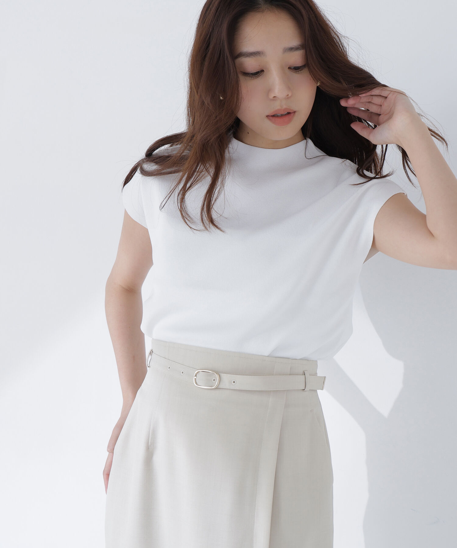  「総針ベーシックニット モックネック」|ニット・セーター|