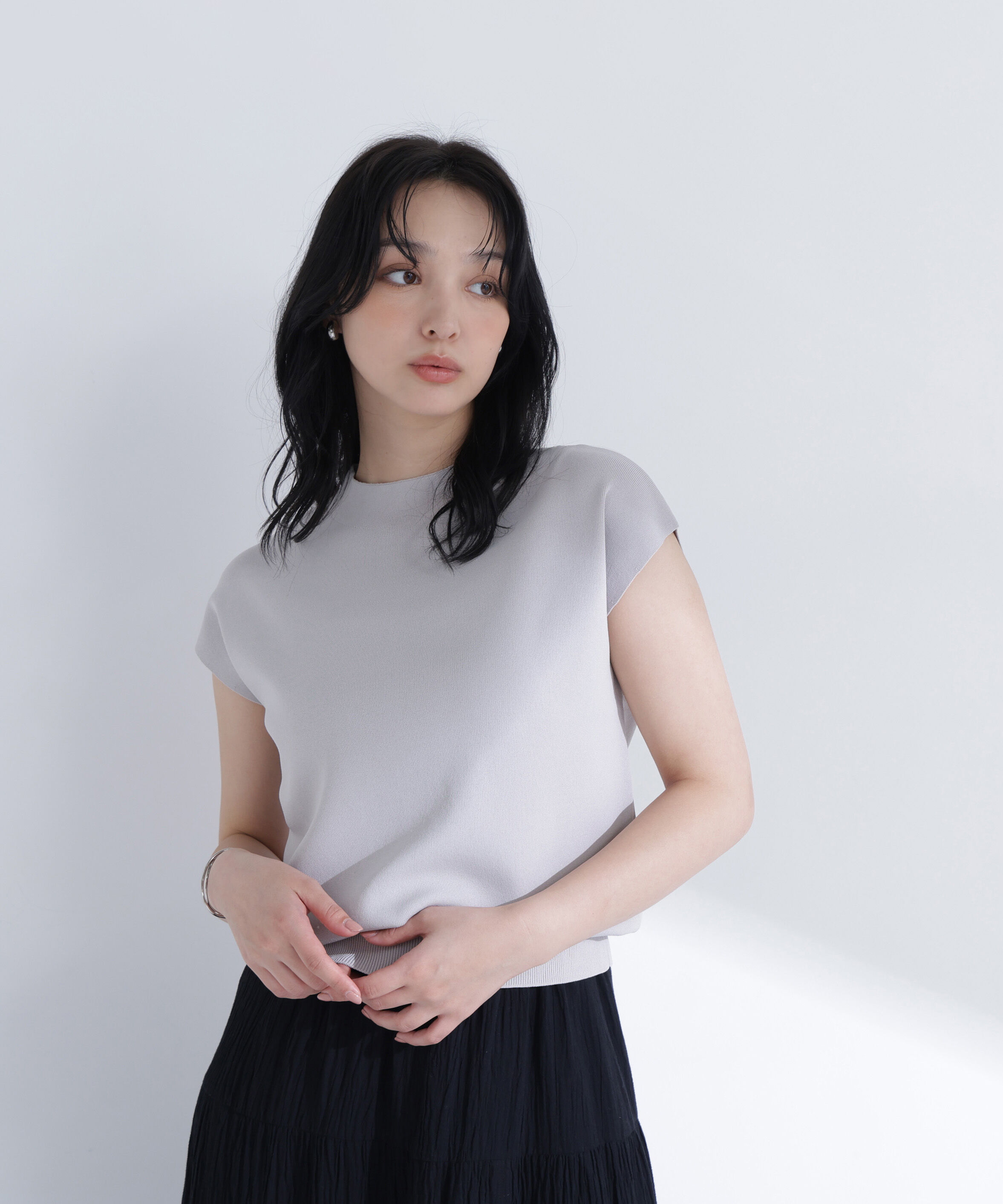  「総針ベーシックニット モックネック」|ニット・セーター|