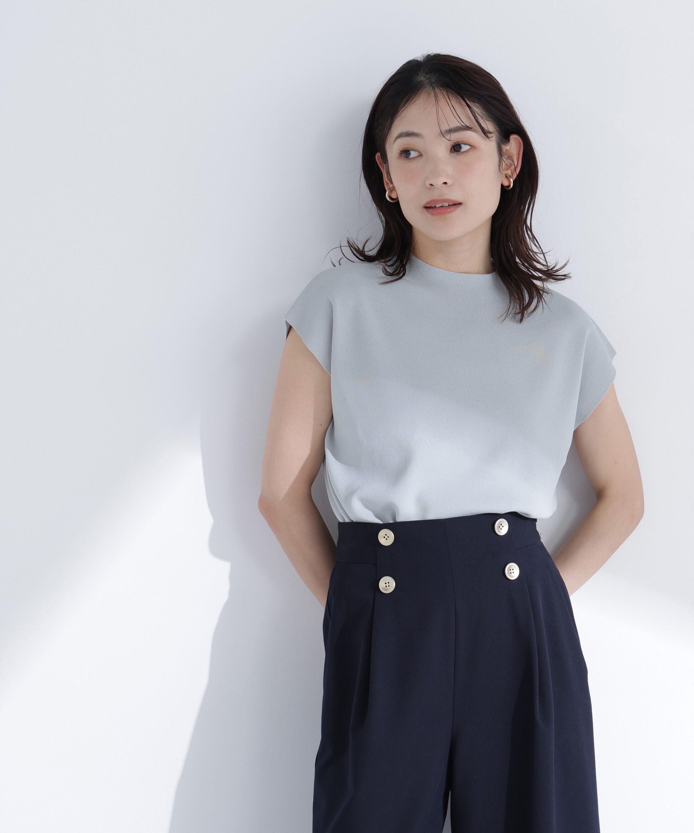  「総針ベーシックニット モックネック」|ニット・セーター|