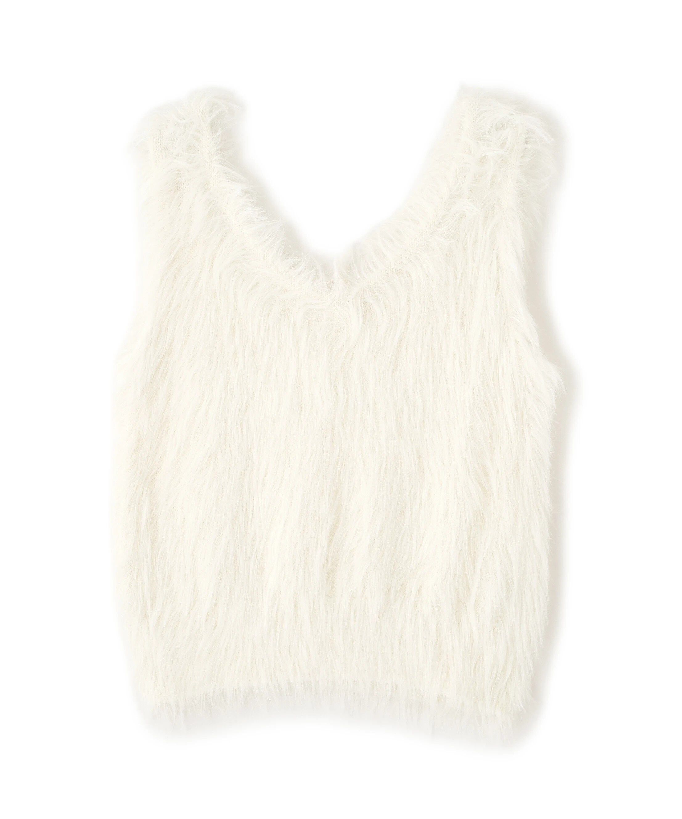  「ロングシャギーノースリニット」|ニット・セーター|