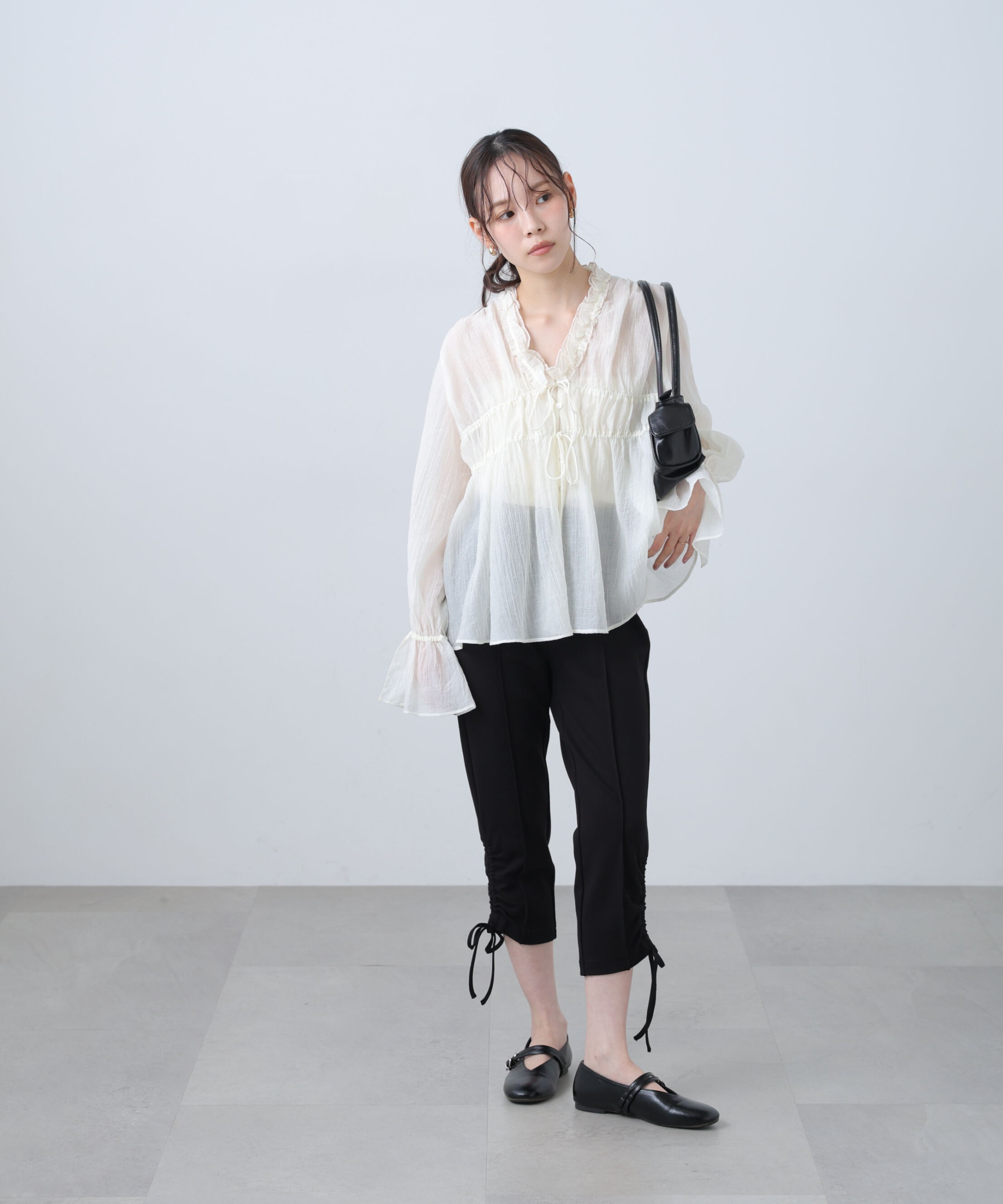  「シャーリングドロストブラウス」|シャツ・ブラウス|
