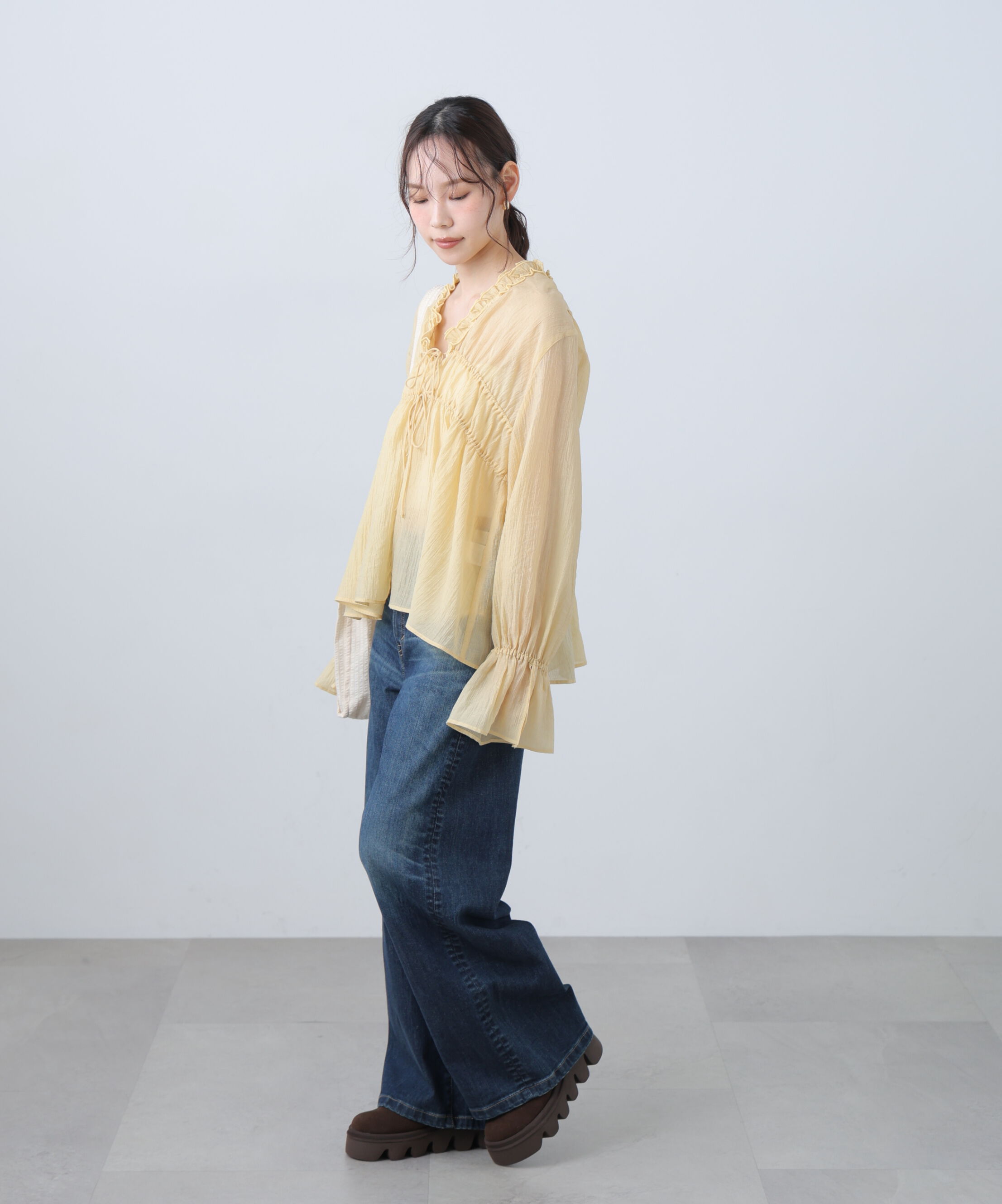  「シャーリングドロストブラウス」|シャツ・ブラウス|