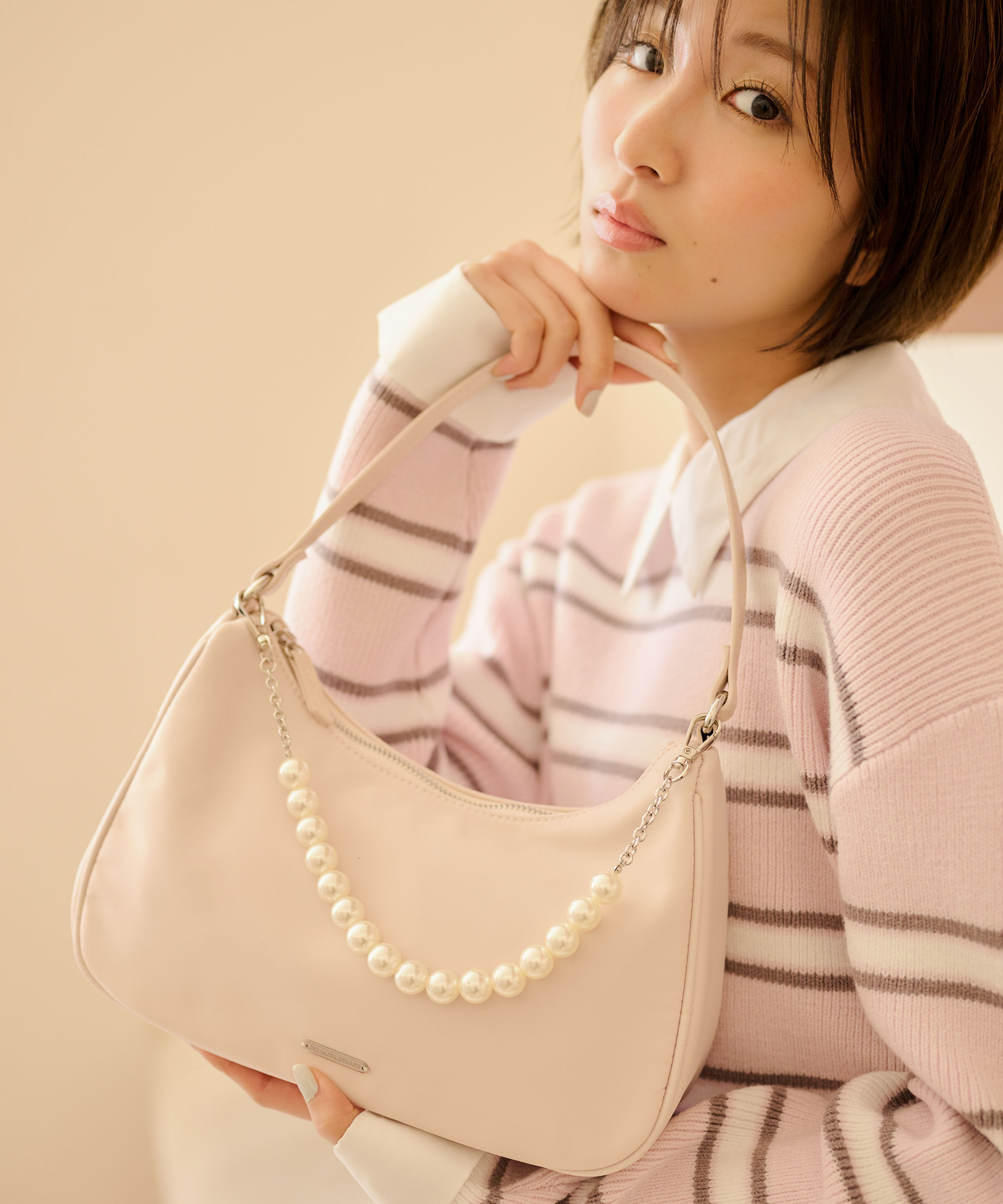  「ワンハンドルハーフムーンバッグ」|その他|ピンク