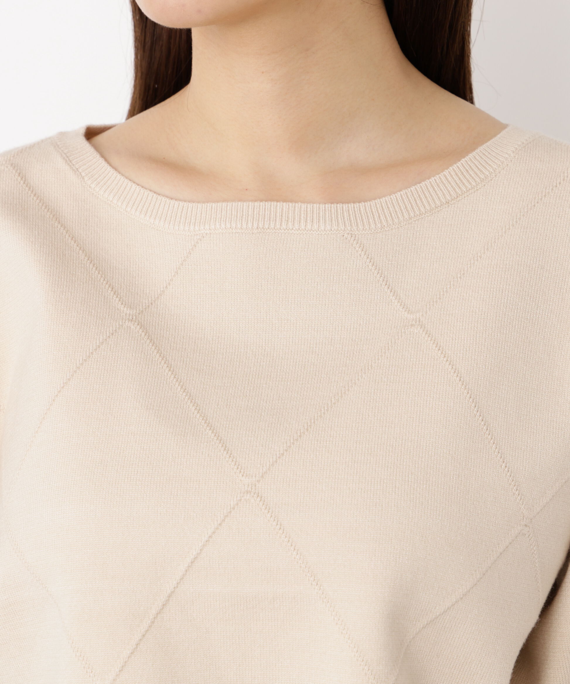 PROPORTION BODY DRESSING「＜ハンドウォッシャブル＞ダイヤ柄短丈ニット 25AW」|ニット・セーター|