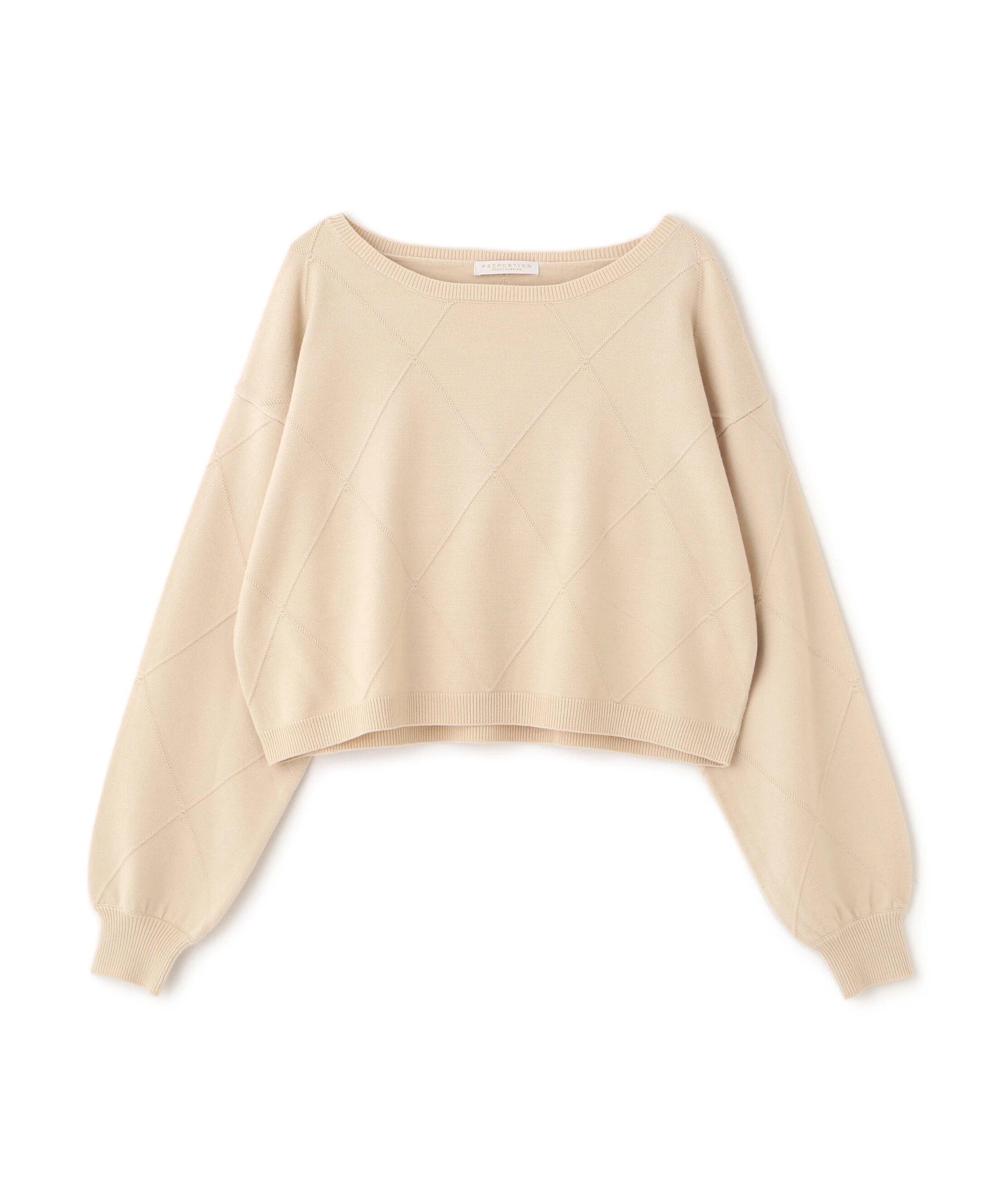 PROPORTION BODY DRESSING「＜ハンドウォッシャブル＞ダイヤ柄短丈ニット 25AW」|ニット・セーター|